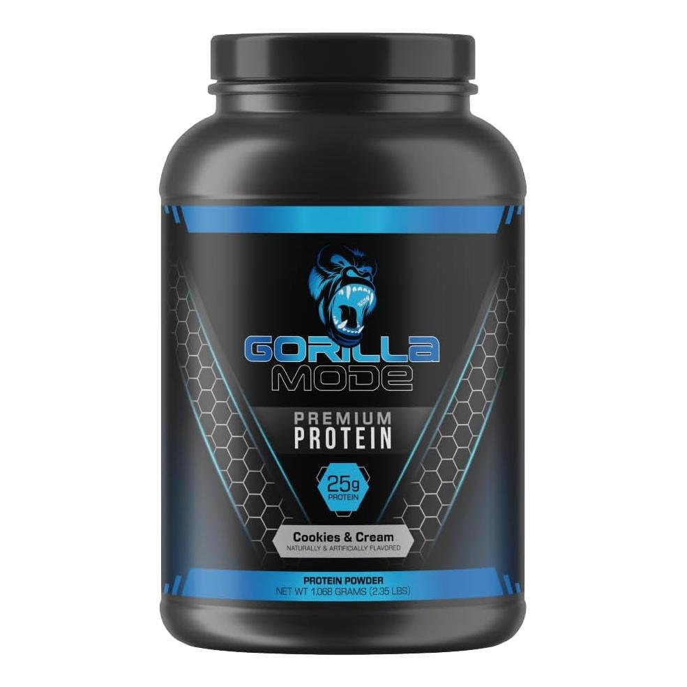 Gorilla Mode Cookies & Cream Whey Protein (30 Servings, 25g Protein)