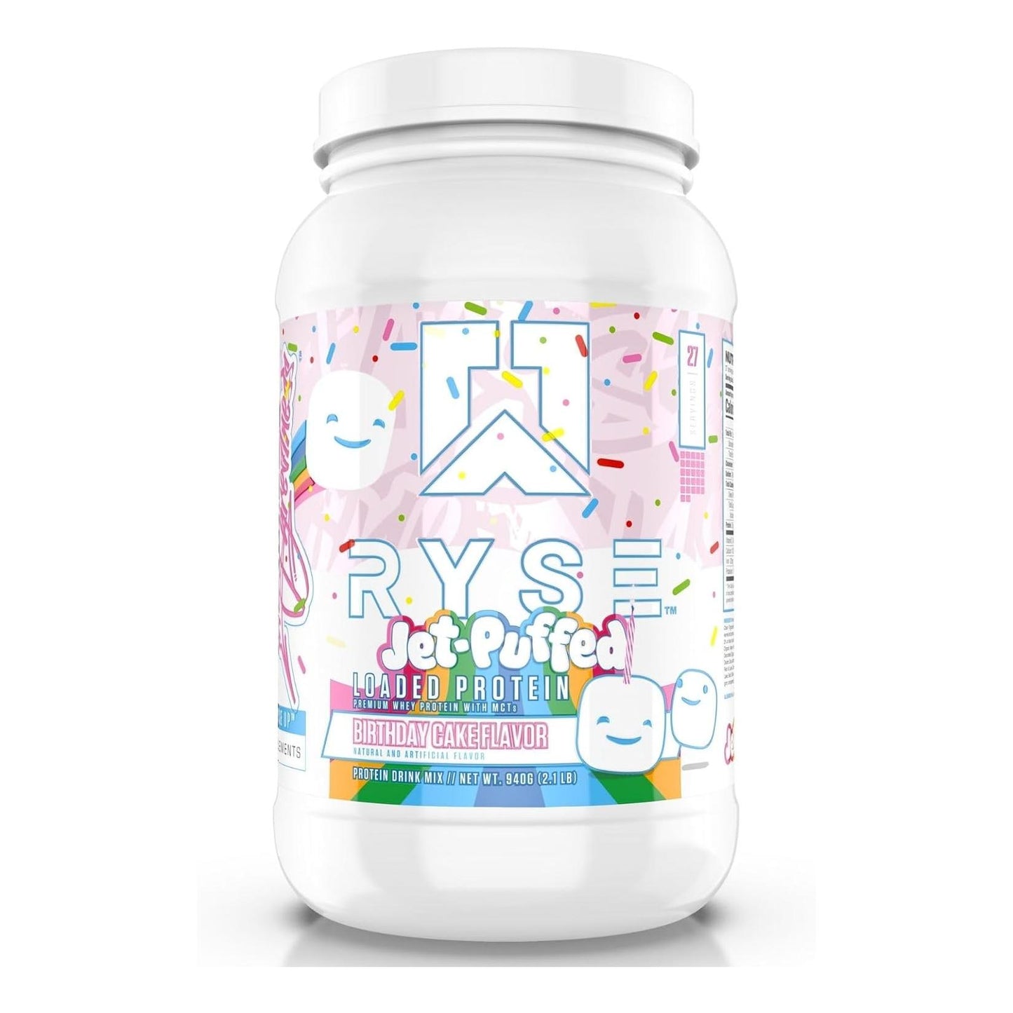 Ryse Loaded Protein Powder, 25g Whey, Prebiotics & MCTs (Birthday Cake, 27 Servings)