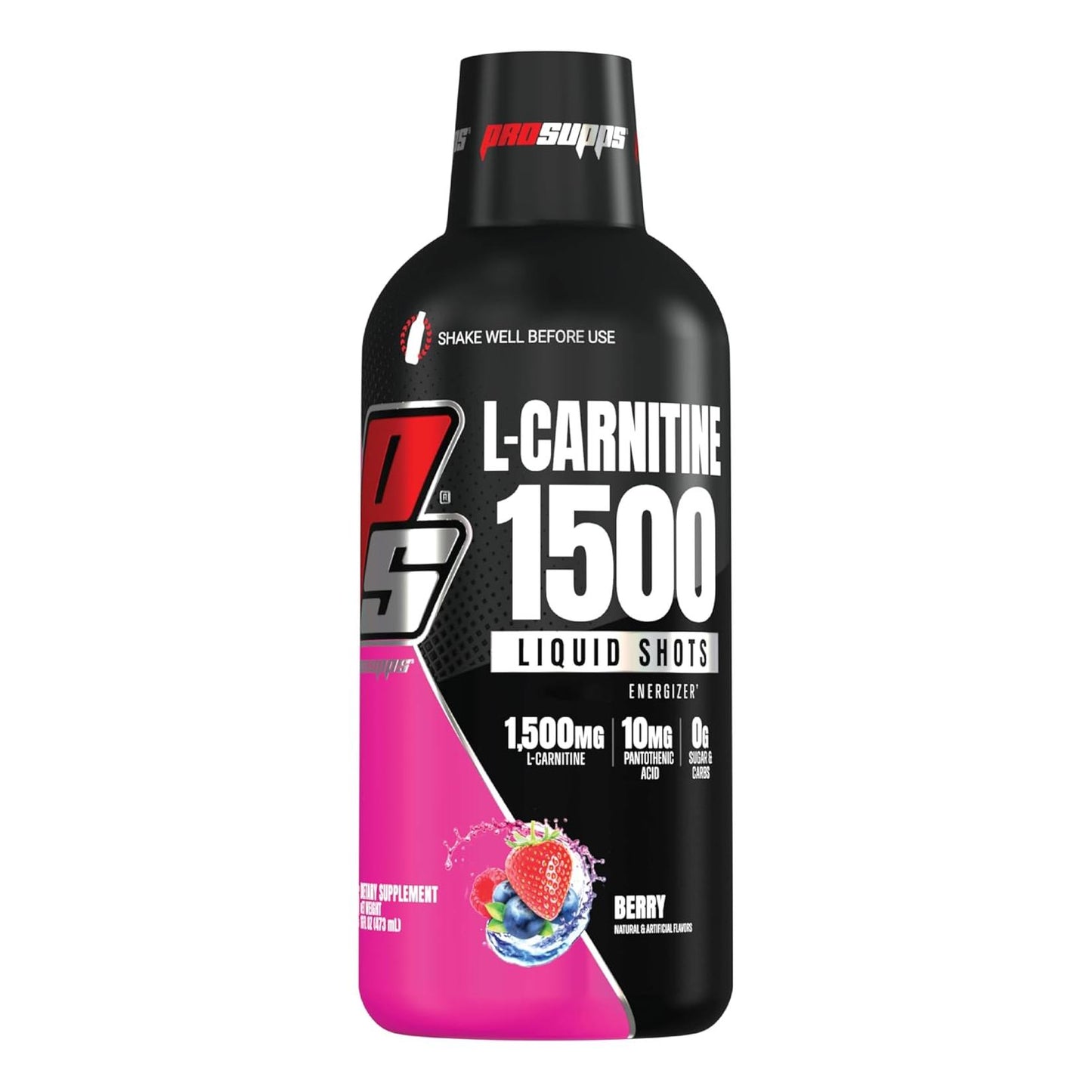 ProSupps L-Carnitine 1500 Liquid Shots for Men & Women (Berry, 31 Servings)