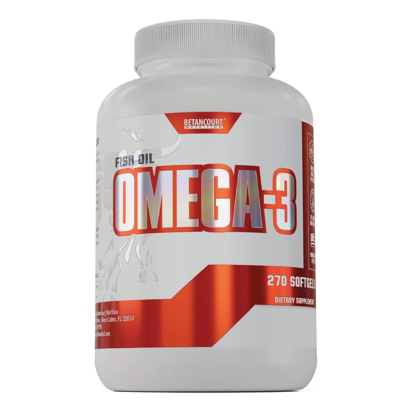 Betancourt Omega-3 Fish Oil, 300mg EPA+DHA, Heart & Brain Support (270 Softgels)