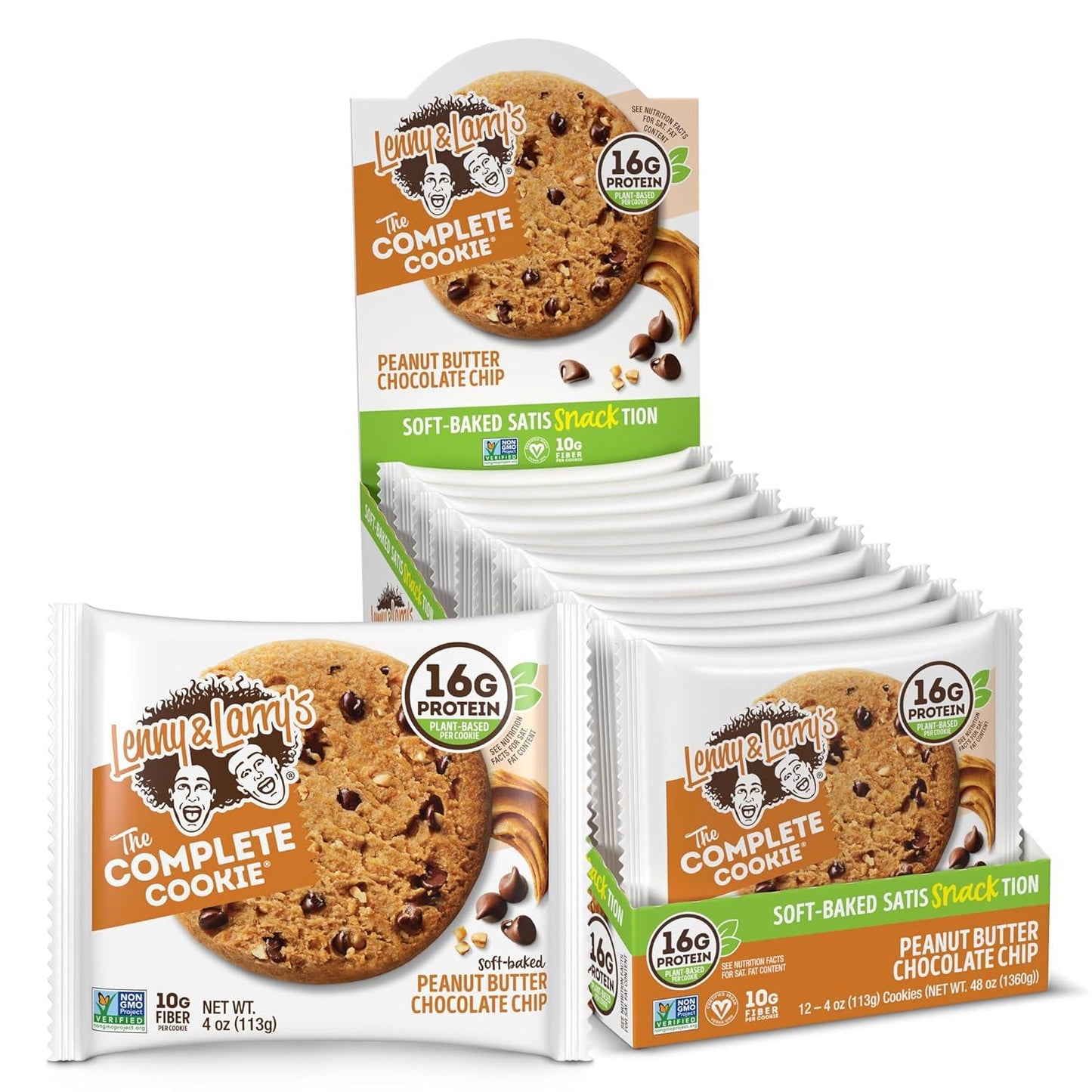 Lenny & Larry's Peanut Butter Choc Chip Protein Cookie, Vegan (12 Pack)