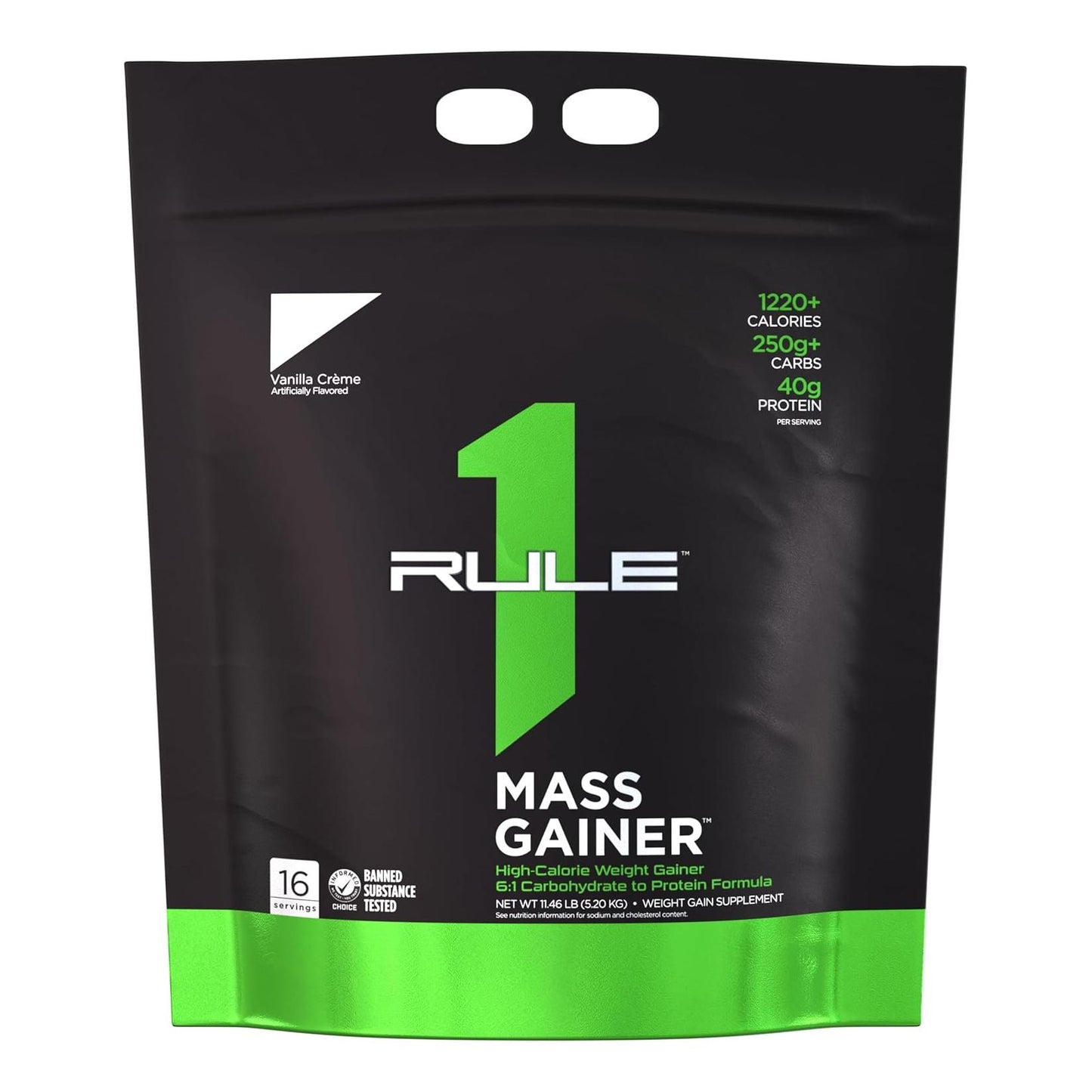 Rule One Mass Gainer - Vanilla Crème, 1220 Cal, 40g Protein (12 lbs, 16 Servings)