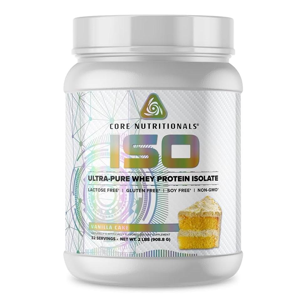 Core Nutritionals ISO Whey Protein Isolate, 25g, 32 Servings (Vanilla Cake)