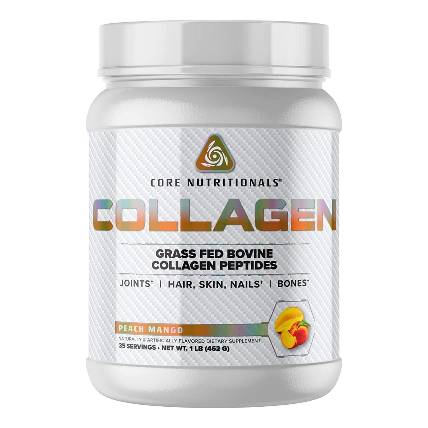 Core Nutritionals Grass-Fed Collagen Peptides, Joints & Skin Support (Peach Mango, 1 lb)