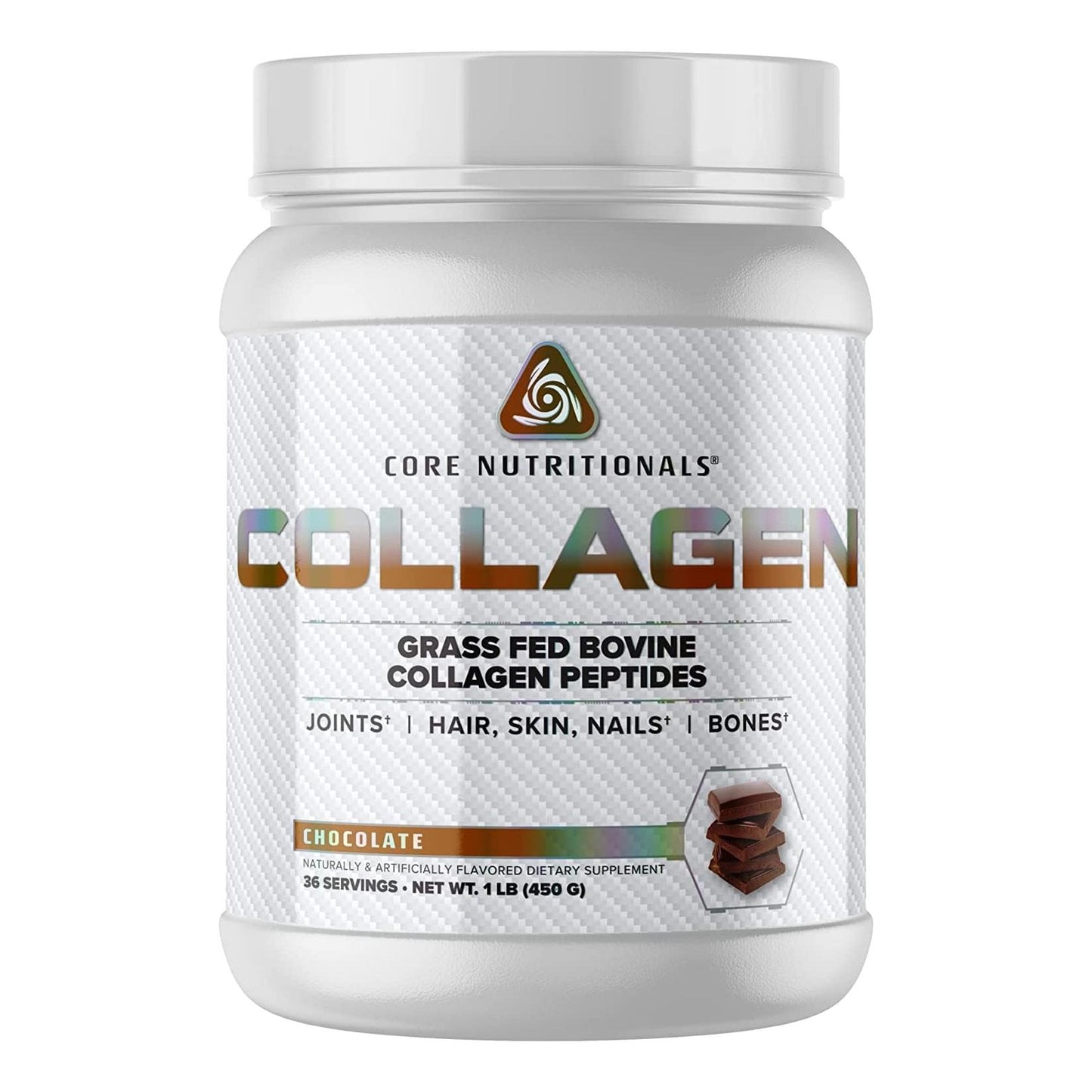 Core Nutritionals Grass-Fed Collagen Peptides, Joint & Skin Support (Chocolate, 1 lb)