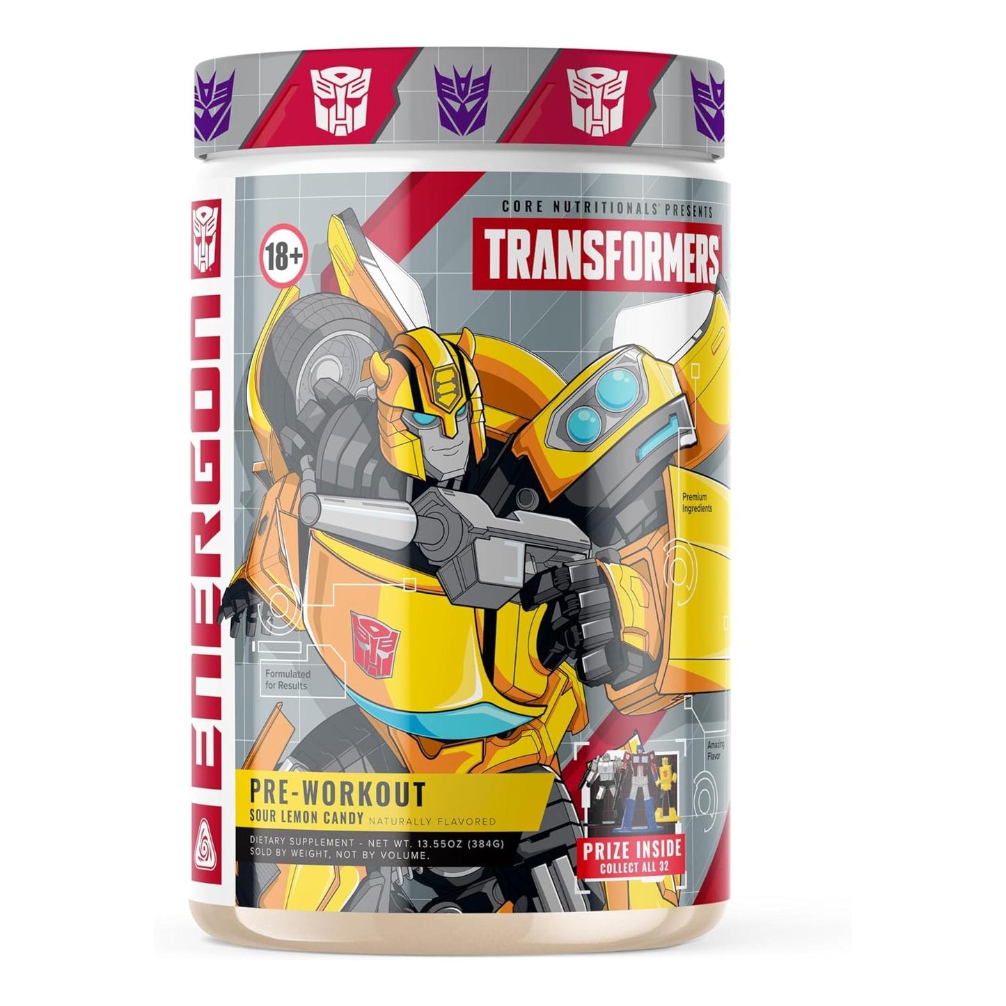 Core Nutritionals Transformers Energon Pre Workout, Sour Lemon Candy (20 Servings)