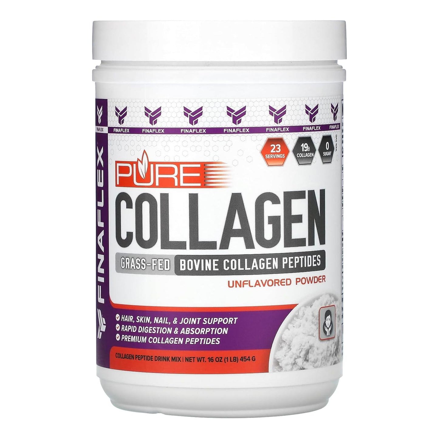 FINAFLEX Pure Collagen for Hair, Skin, Nails & Joints, Unflavored (1 lb, 23 Servings)