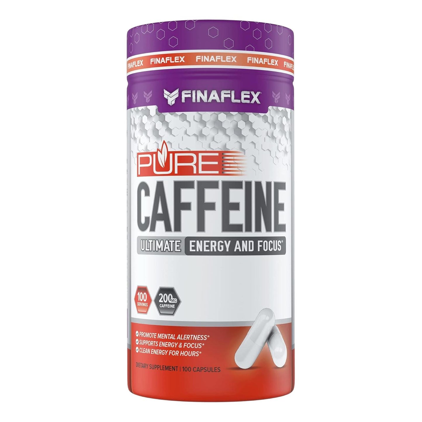 FINAFLEX Pure Caffeine for Mental Alertness & Energy (100 Capsules/100 Servings)