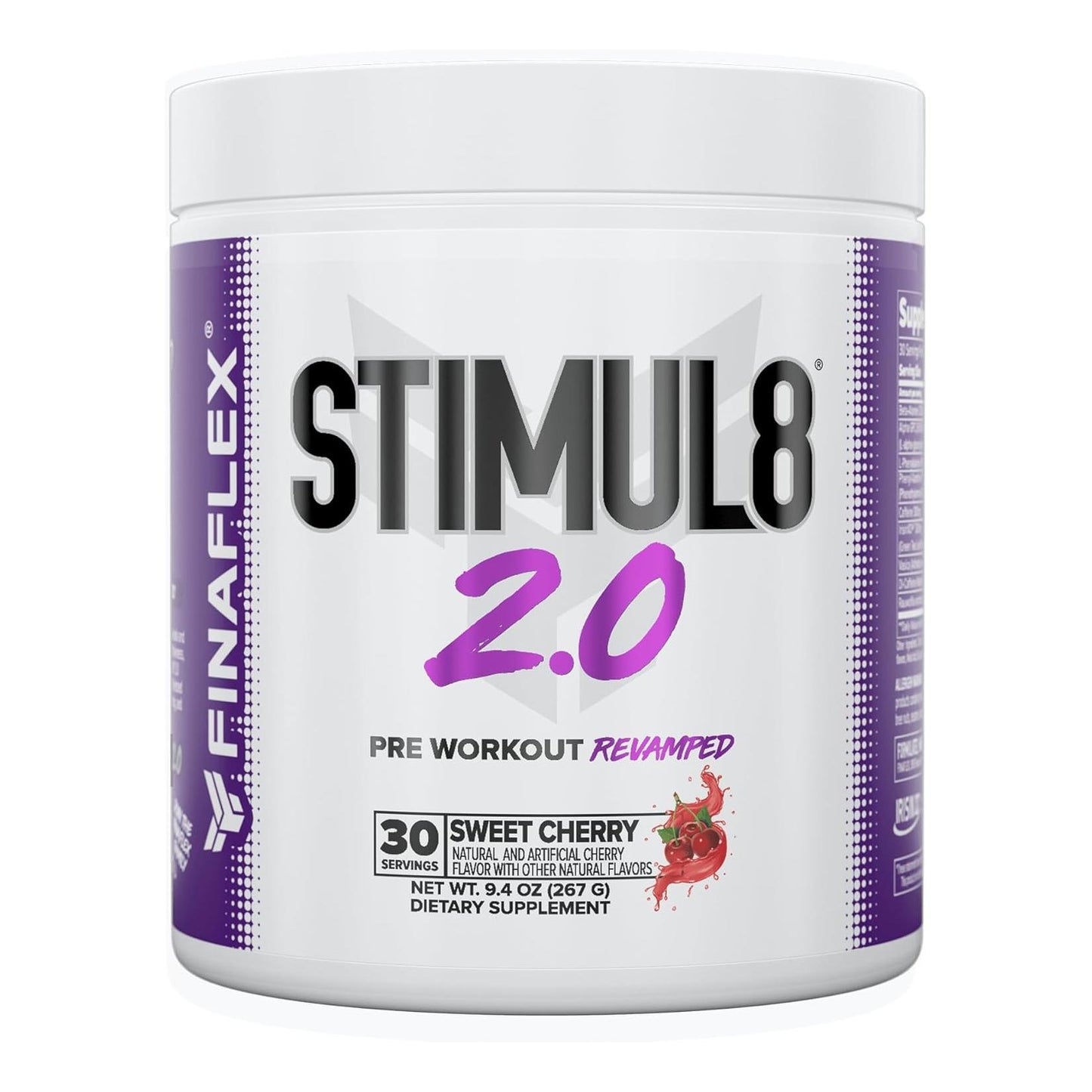 FINAFLEX STIMUL8 2.0 Pre Workout, Sweet Cherry - Energy & Focus (30 Servings)