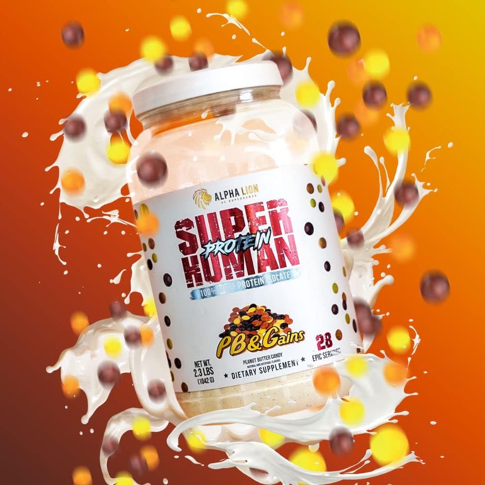 ALPHA LION Superhuman Whey Protein Powder for Muscle Recovery (28 Servings, PB & Gains)