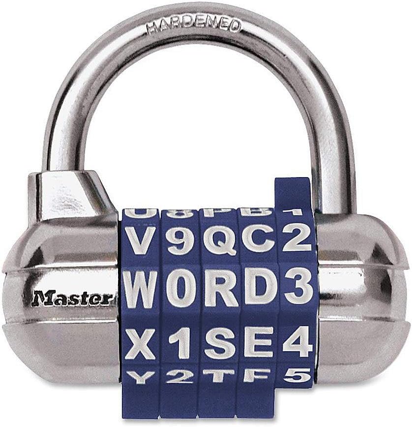 Master Lock Word Combo Padlock, Set Your Own, Assorted Colors (1 Pack)