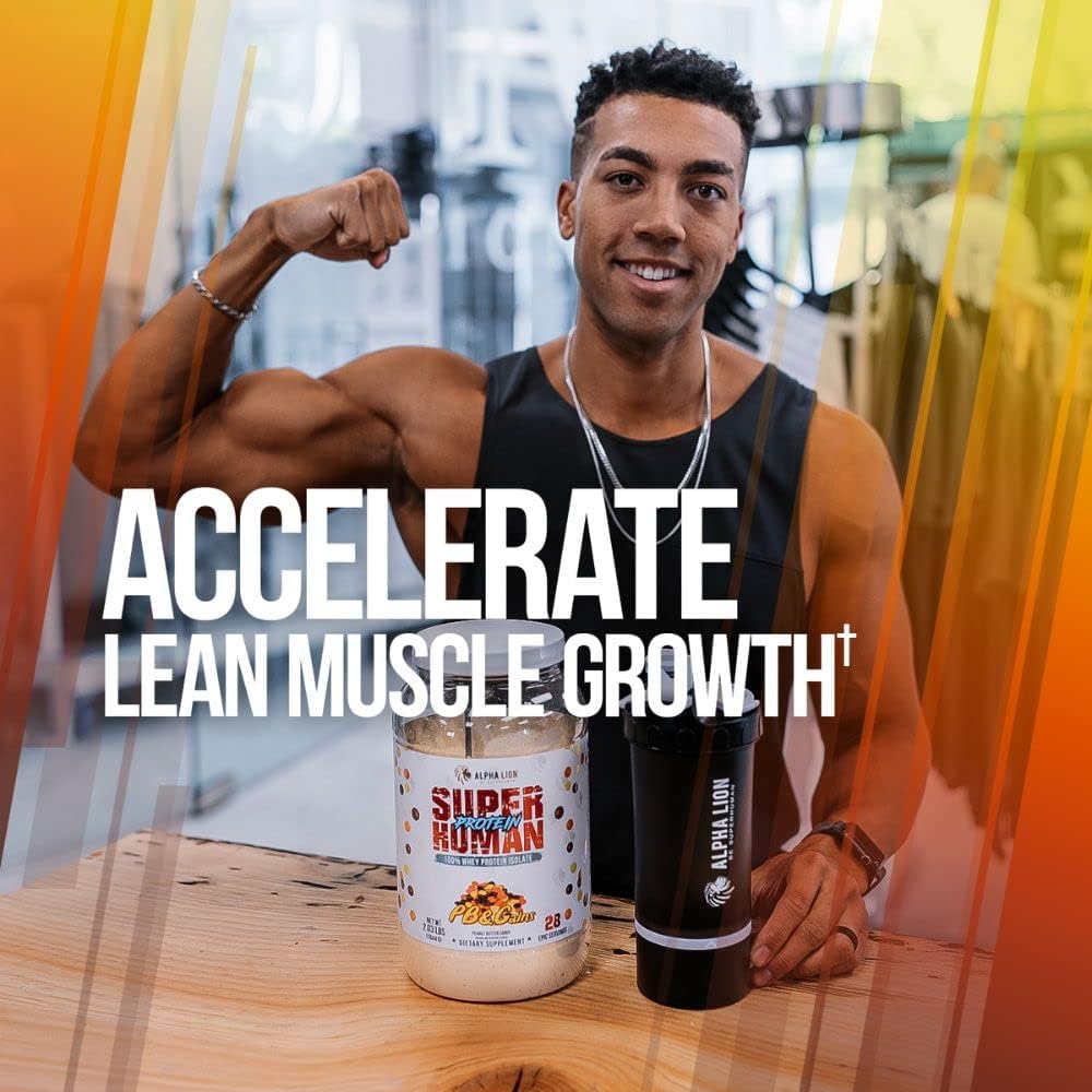 ALPHA LION Superhuman Whey Protein Powder for Muscle Recovery (28 Servings, PB & Gains)