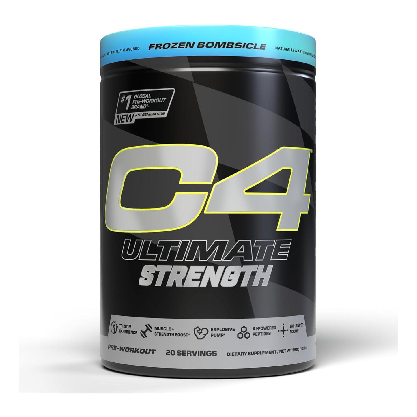 Cellucor C4 Ultimate Pre Workout, 300mg Caffeine + Creatine - Frozen Bombiscle (20 Servings)