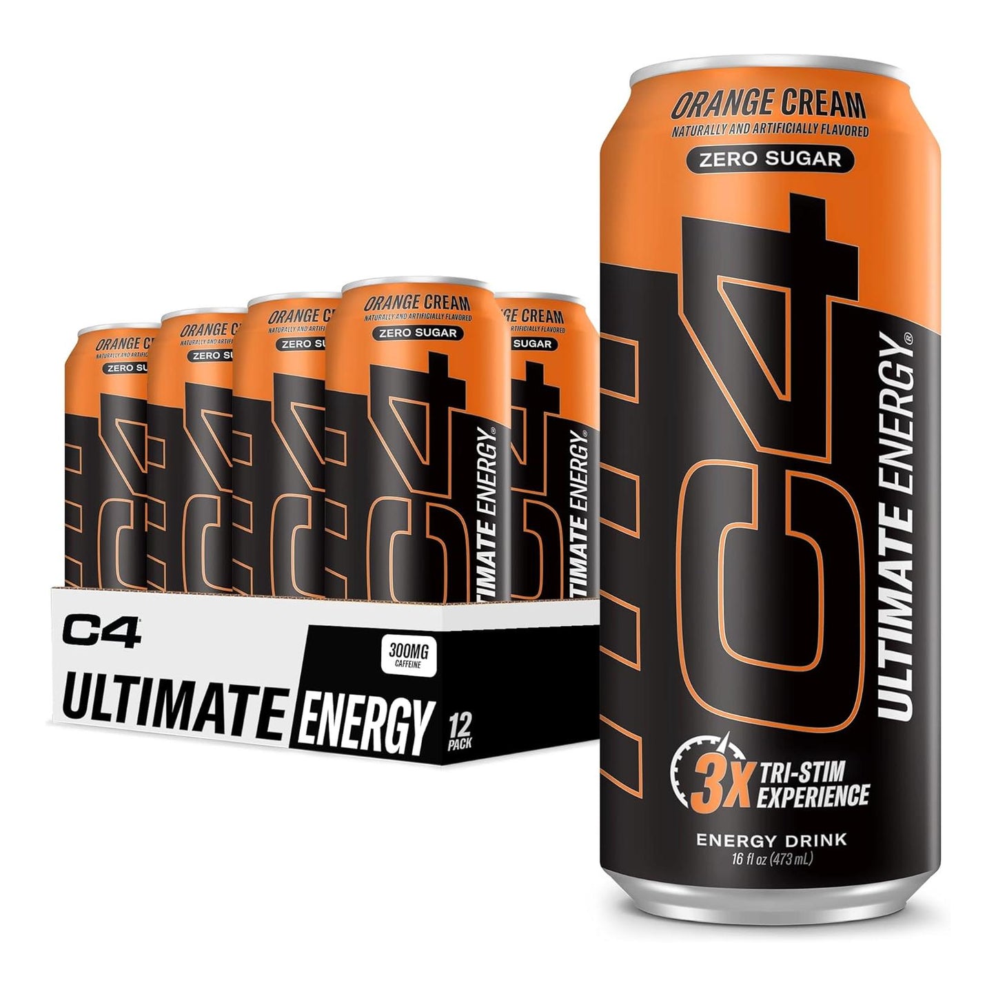 Cellucor C4 Ultimate Pre-Workout Energy Drink, Orange Cream (16oz, Pack of 12)