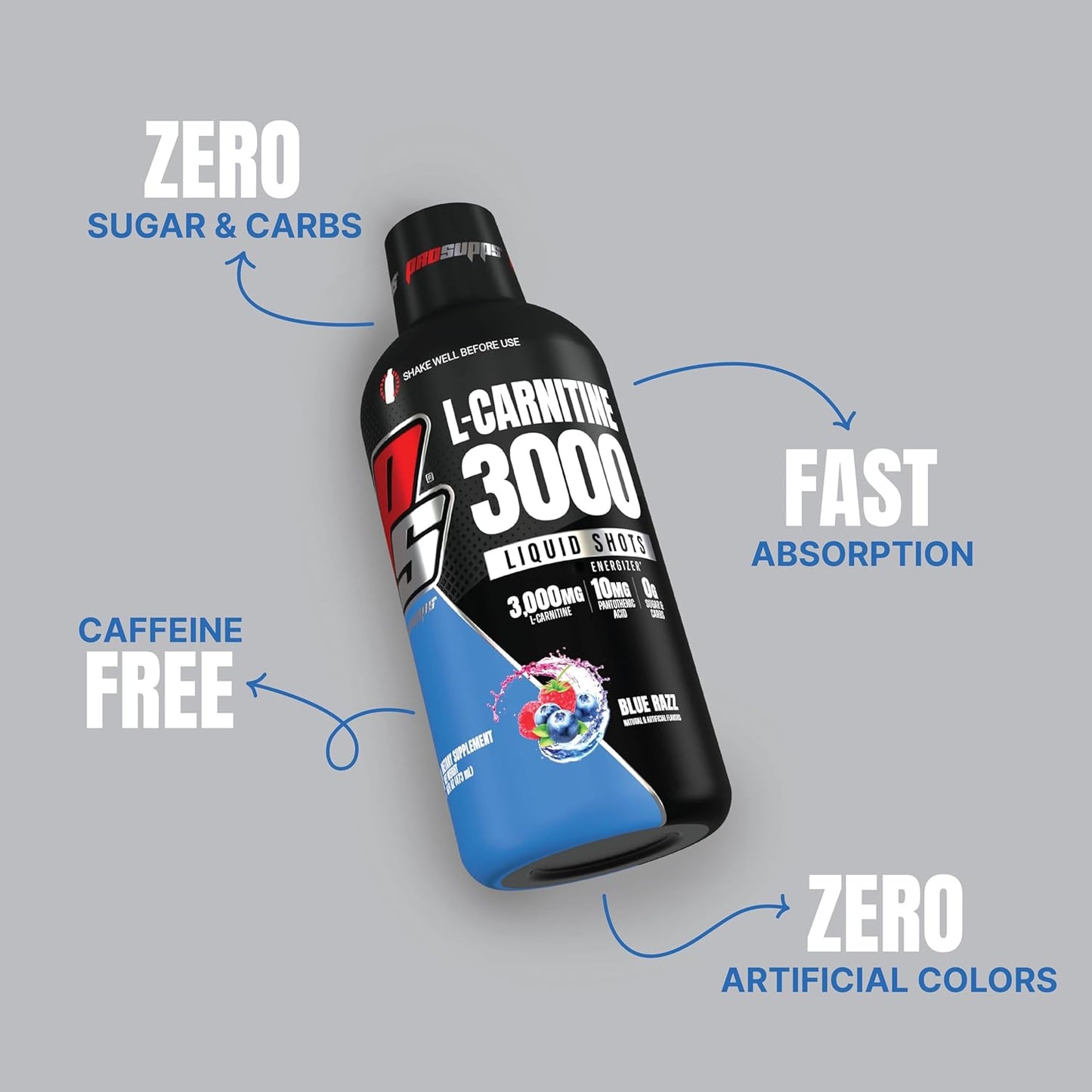 ProSupps L-Carnitine 3000 Stimulant-Free Workout Drink (Blue Razz)
