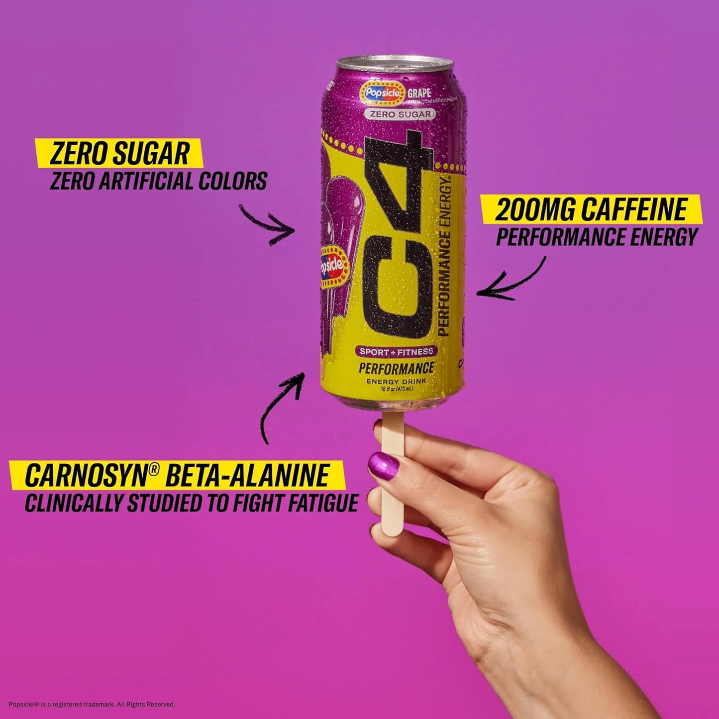Cellucor C4 Energy x POPSICLE Cherry, Sugar-Free Pre-Workout Drink (16oz, 12pk)