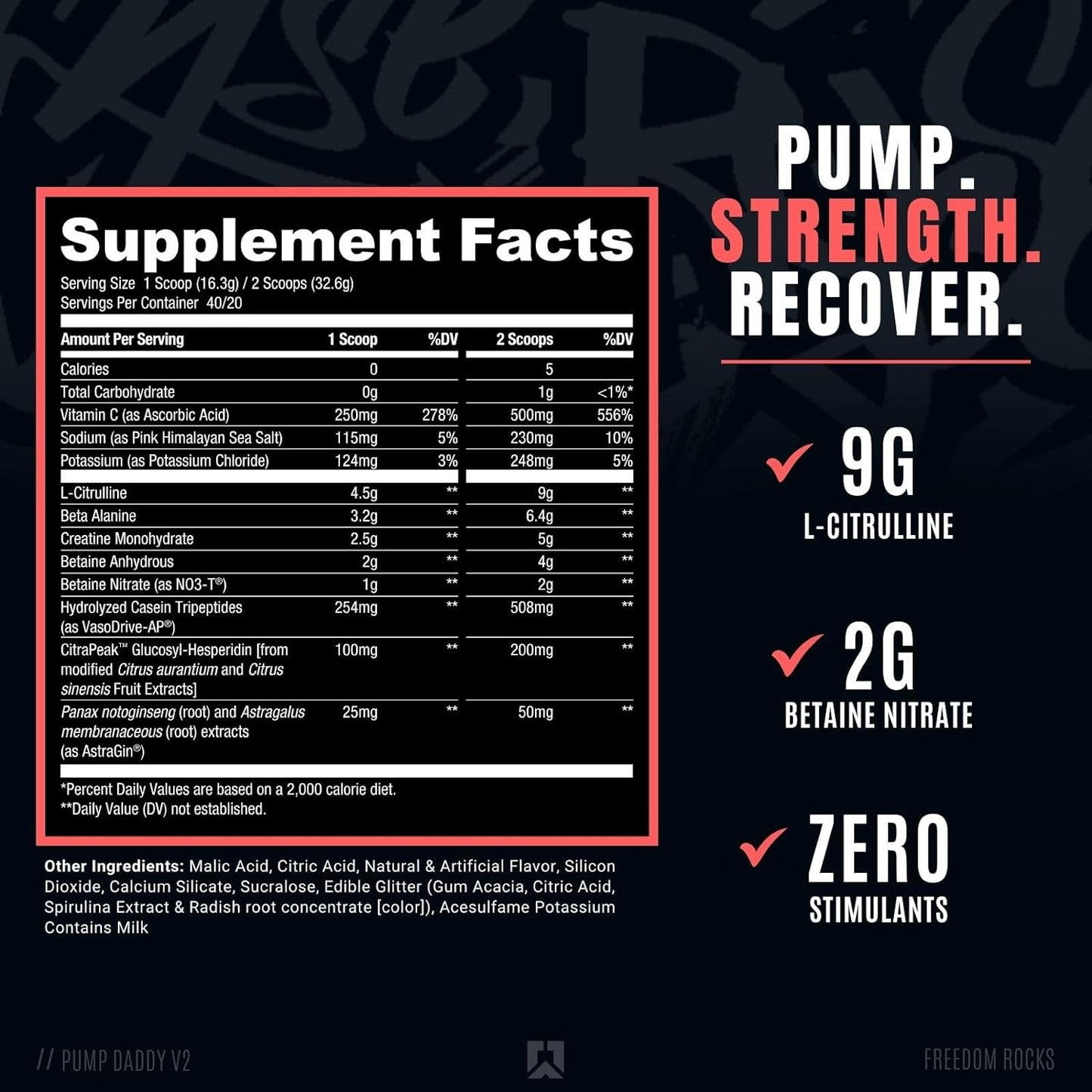RYSE Pump Daddy V2 Non-Stim Pre Workout, Citrulline & Creatine (40 Servings)