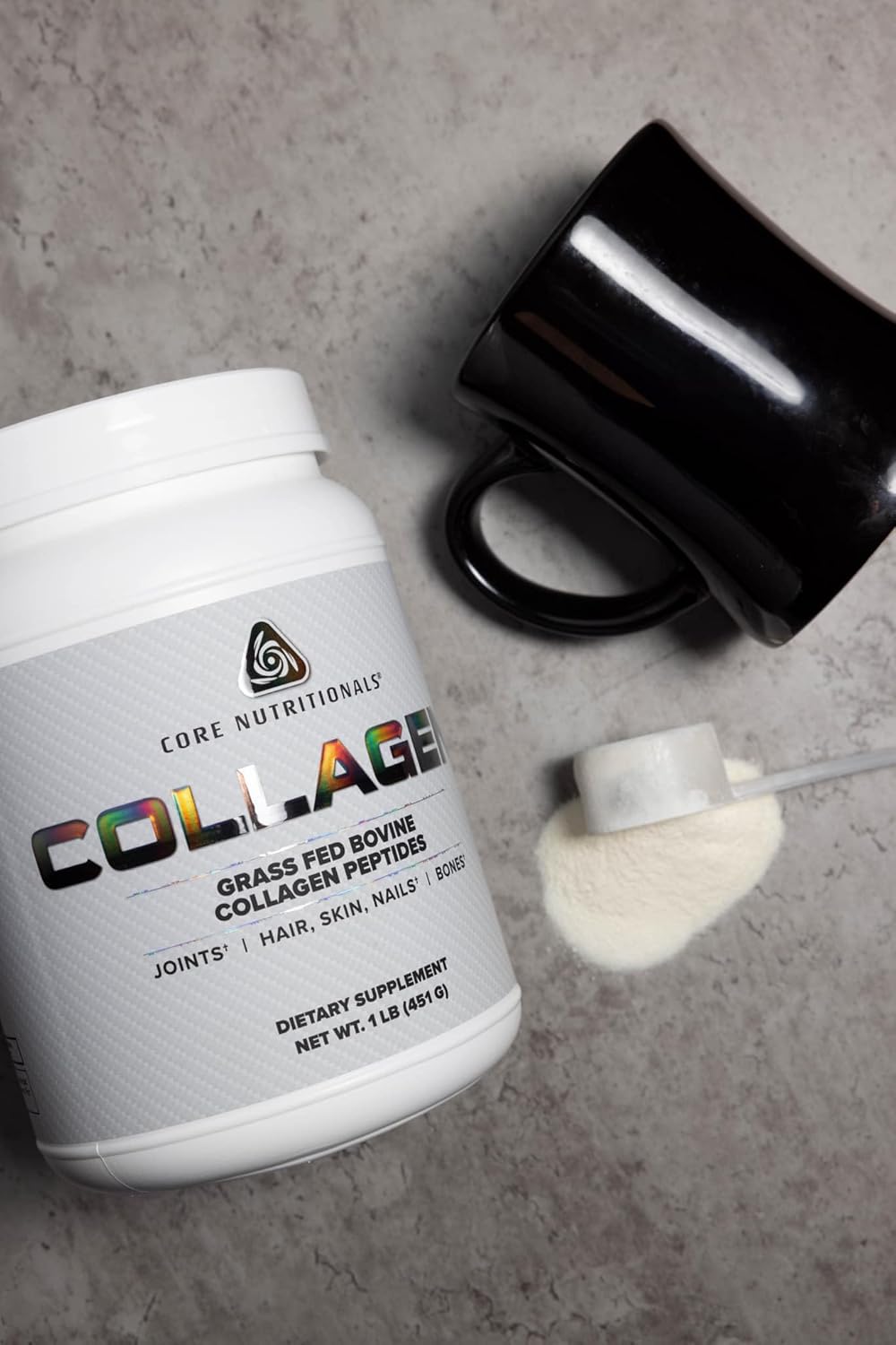 Core Nutritionals Grass-Fed Collagen Peptides, Joint & Skin Support (Chocolate, 1 lb)