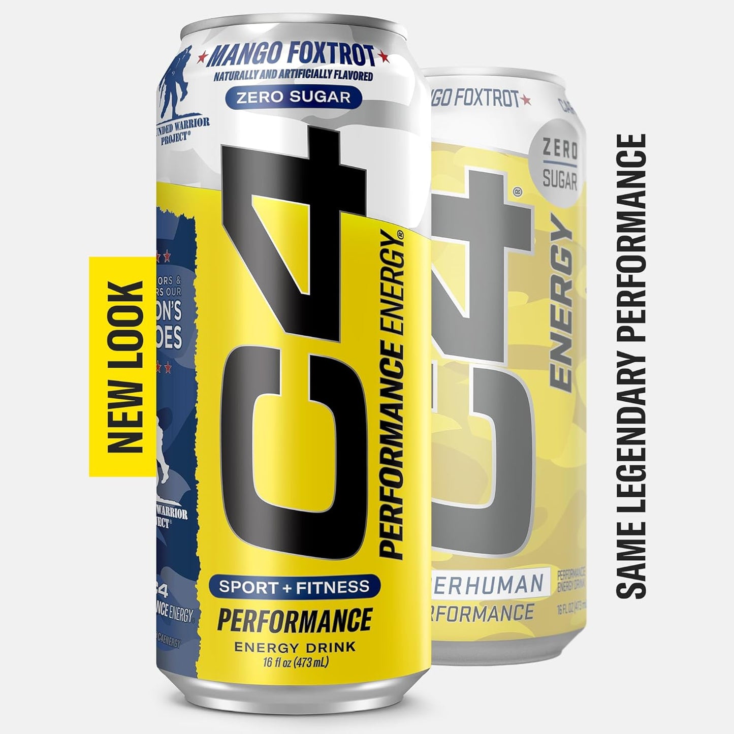 Cellucor C4 Mango Foxtrot Energy Drink, Zero Sugar, 200mg Caffeine (16oz, 12 Pack)