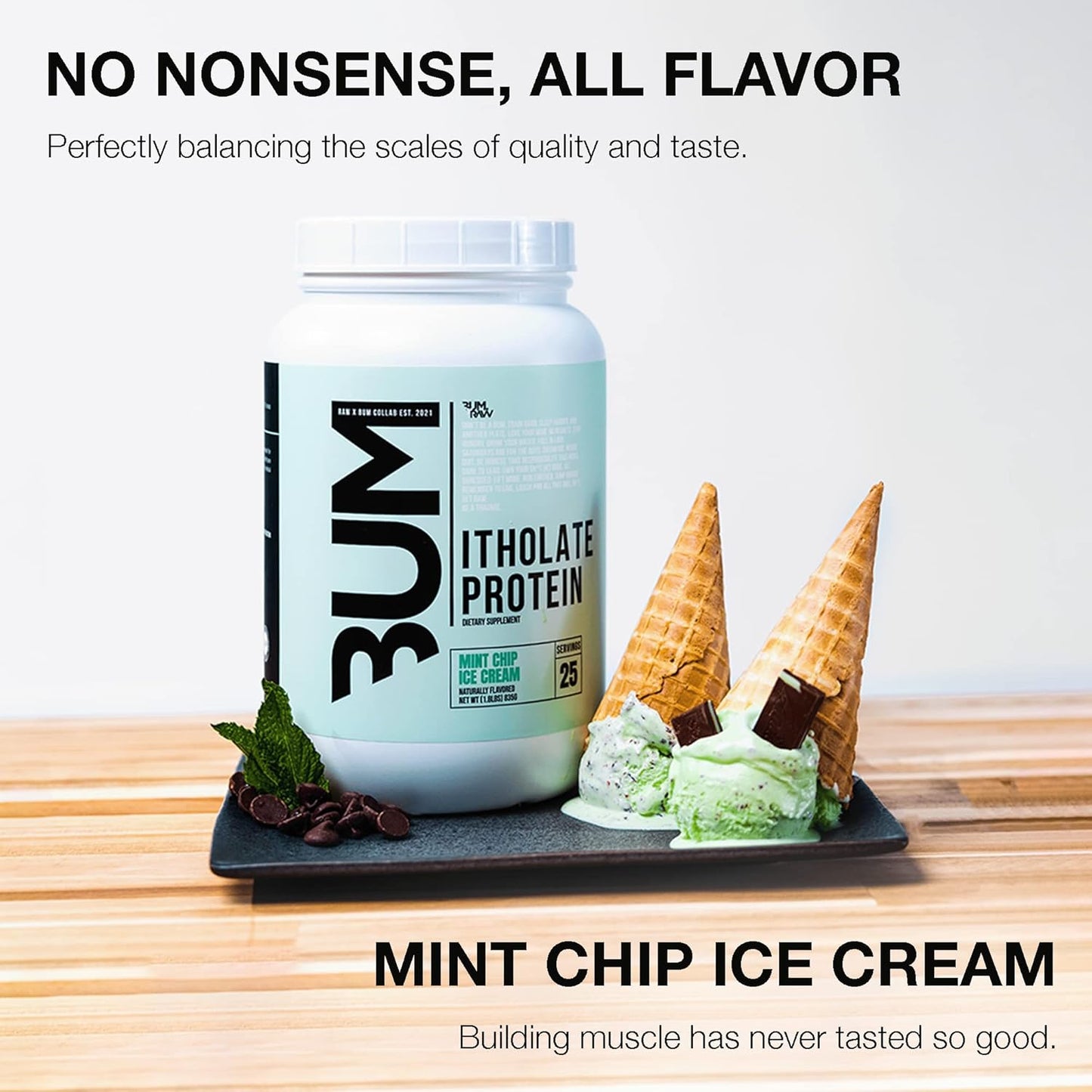 RAW CBUM Whey Isolate Protein, Mint Chip Ice Cream (25 Servings)