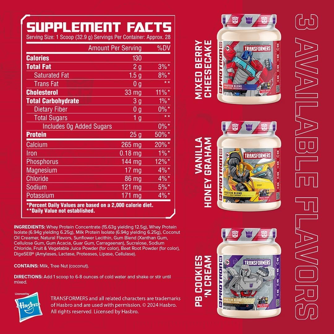 Core Nutritionals Transformers Protron Protein Blend (2lbs, PB Cookies 'N Cream)