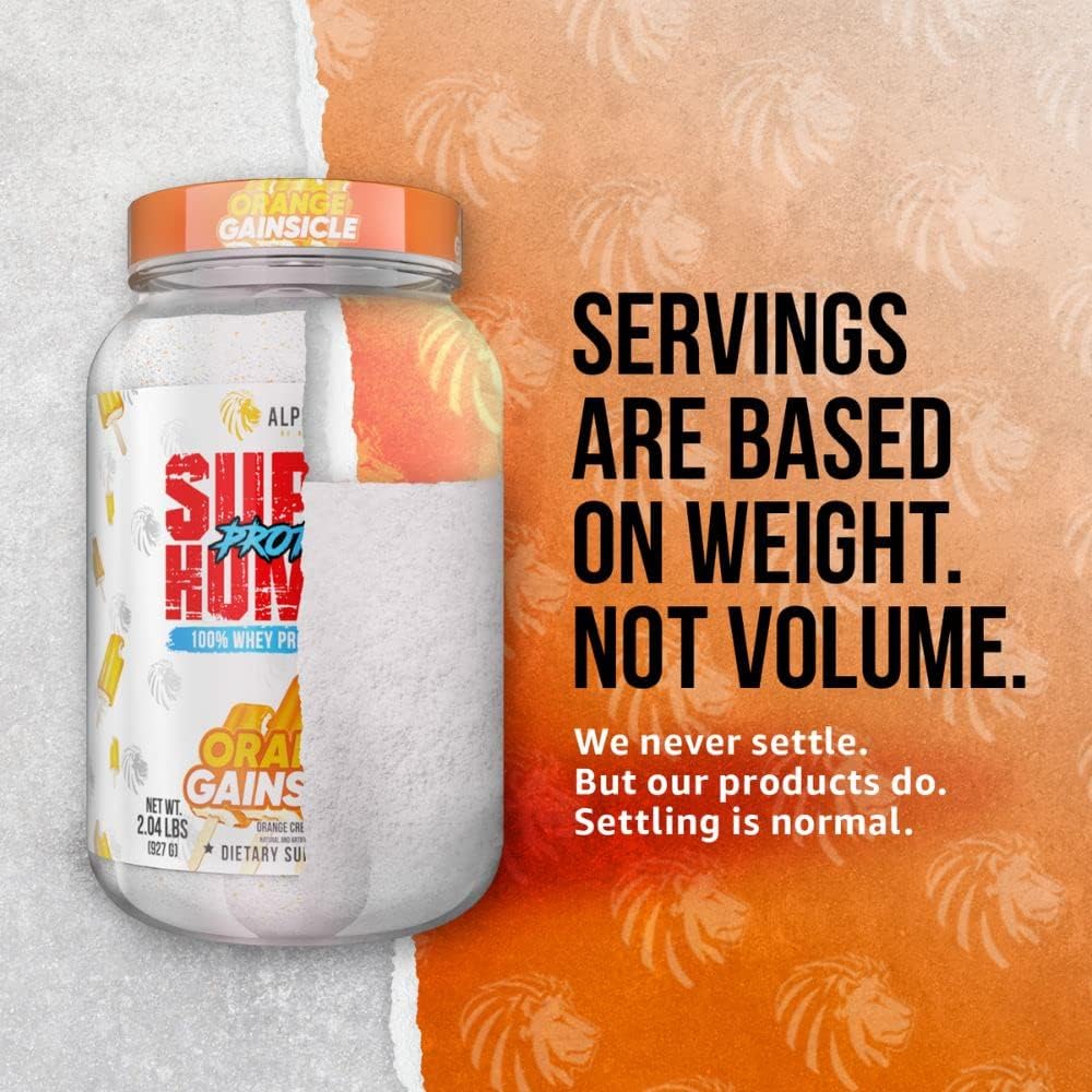 ALPHA LION Superhuman Whey Protein Powder for Muscle Recovery (28 Servings, Orange Gainsicle)