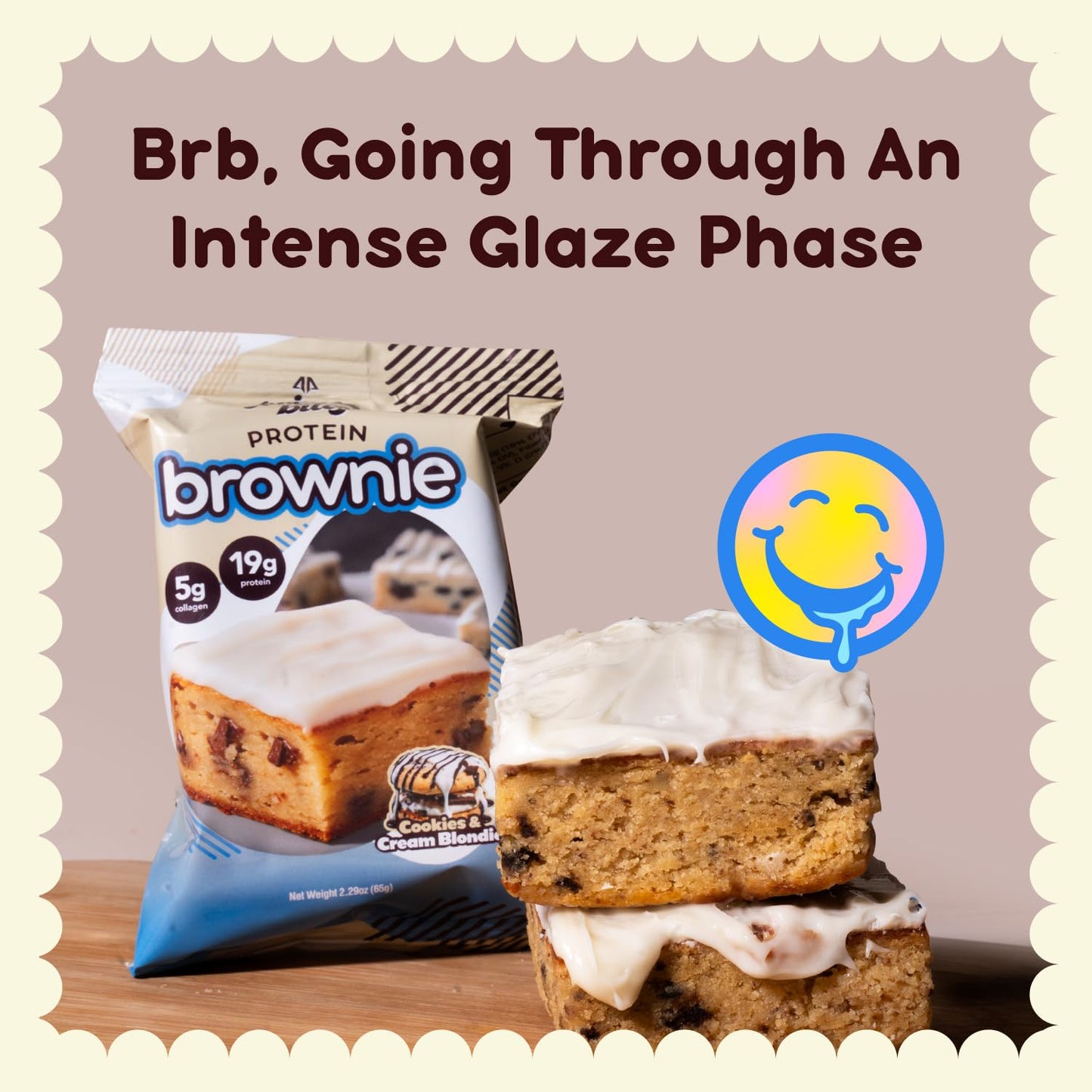Prime Bites Protein Brownie - High Protein, Low Sugar (12 Bars, Birthday Cake)