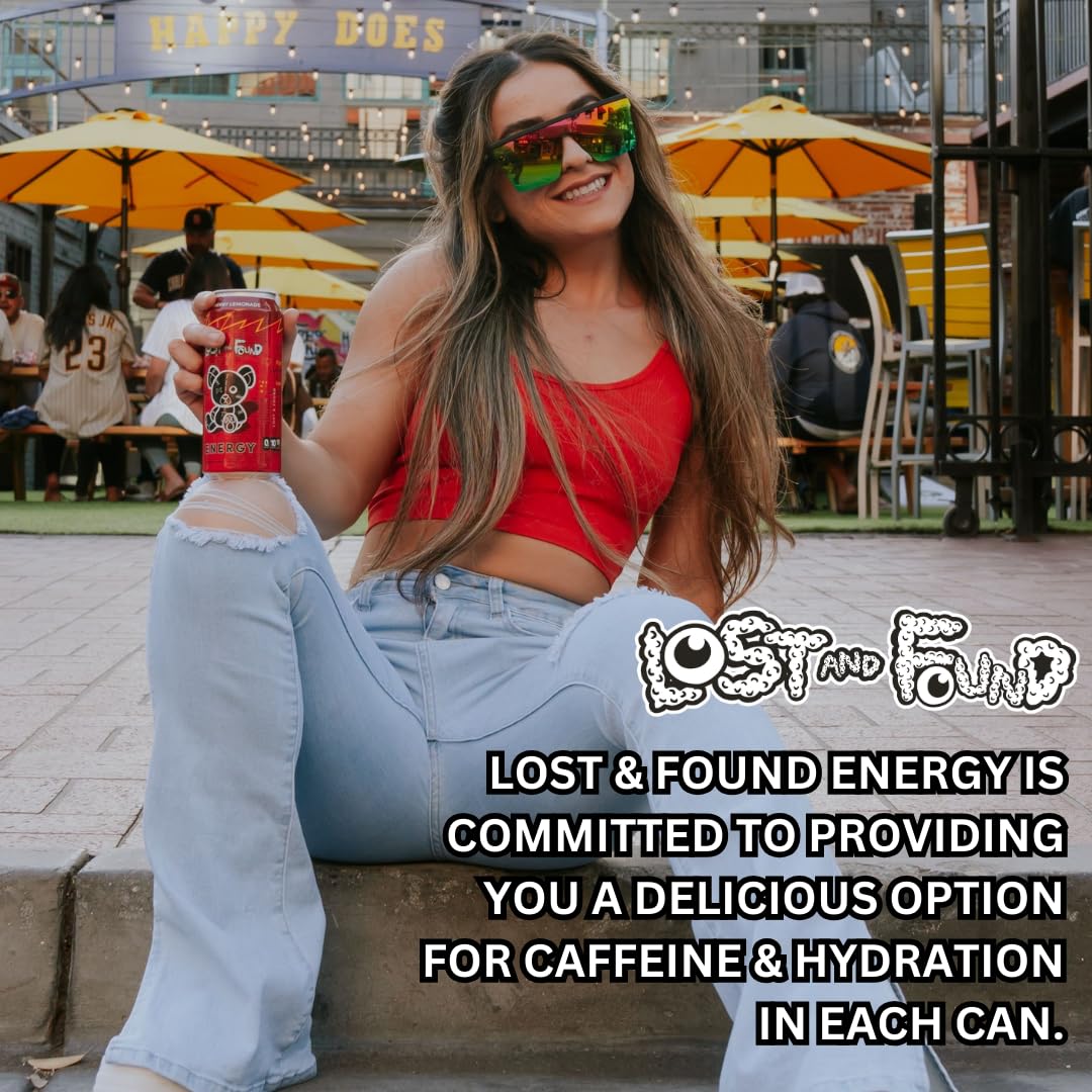 Lost and Found Sugar-Free Energy Drink, 150mg Caffeine, Vegan (12-Pack, 16oz)