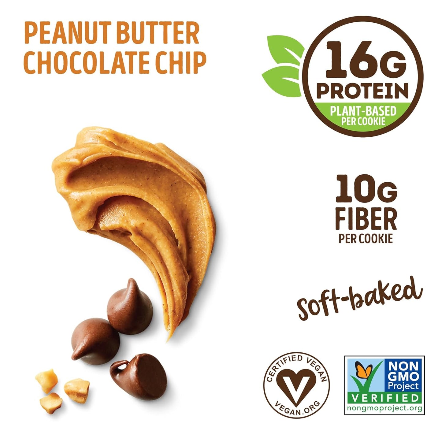 Lenny & Larry's Peanut Butter Choc Chip Protein Cookie, Vegan (12 Pack)