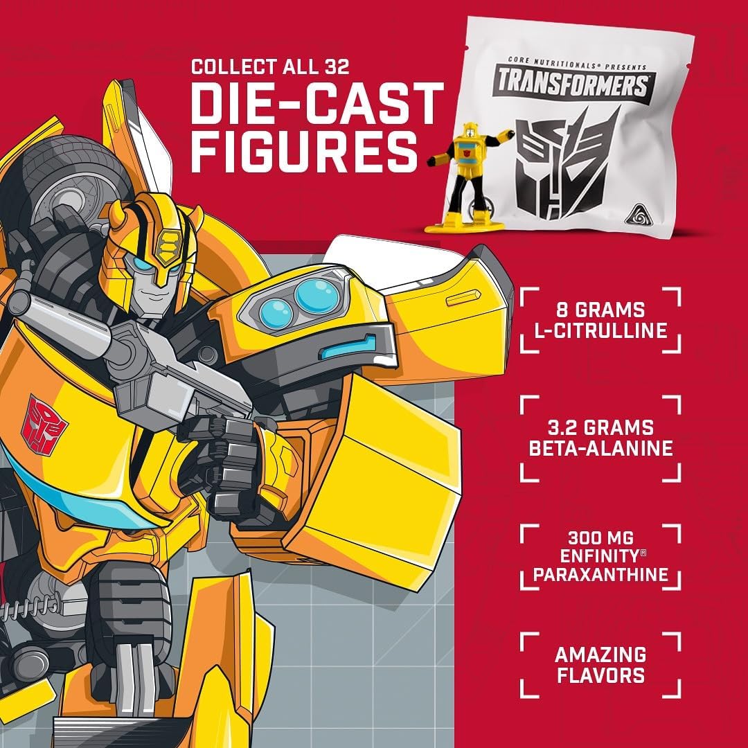 Core Nutritionals Transformers Energon Pre Workout, Sour Lemon Candy (20 Servings)
