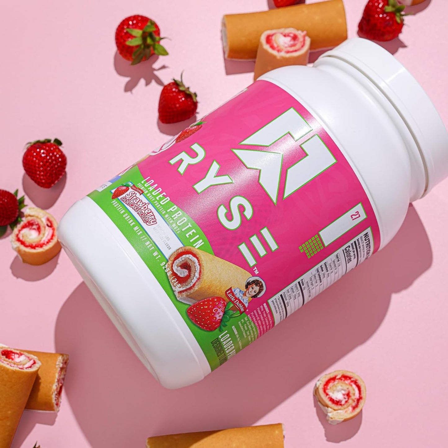 Ryse Loaded Protein Powder, 25g Whey, Prebiotics & MCTs (Strawberry, 27 Servings)