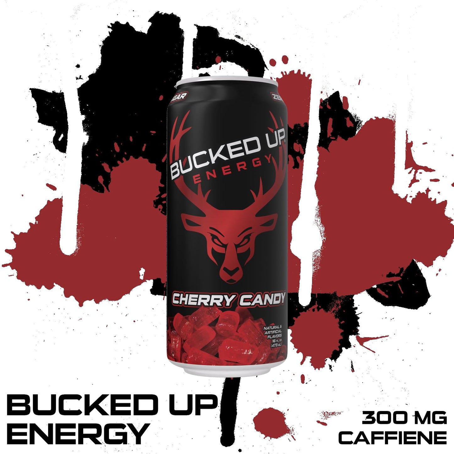 Bucked Up Cherry Hard Candy Energy Drink, 300mg (12 CT)