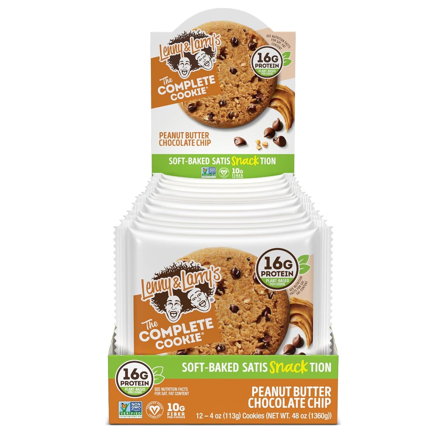 Lenny & Larry's Peanut Butter Choc Chip Protein Cookie, Vegan (12 Pack)