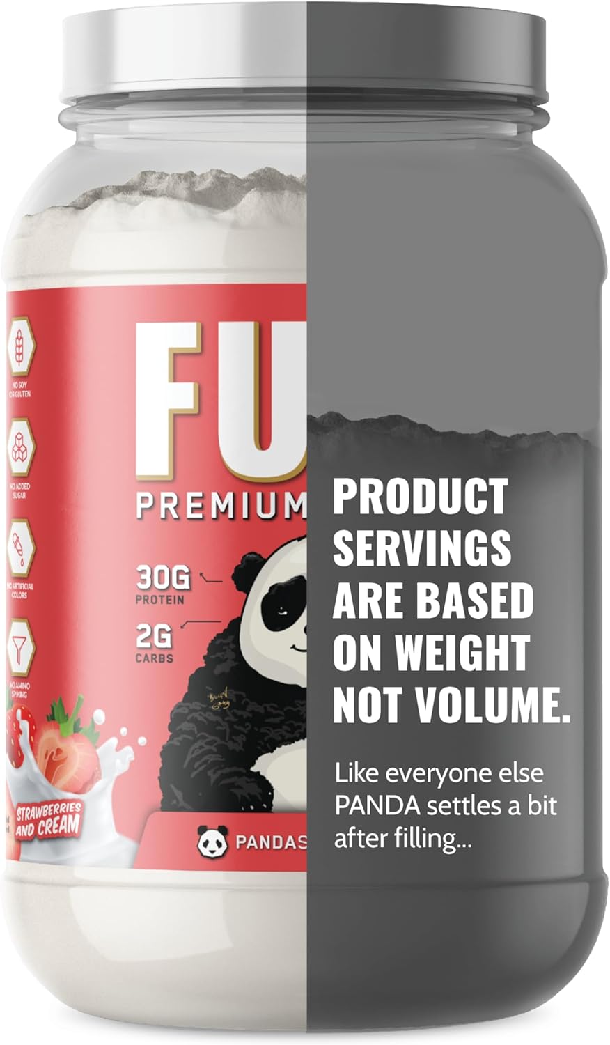 Panda Fuel Premium Protein, Collagen, Probiotics, Keto, 25 Servings (Strawberries & Cream)