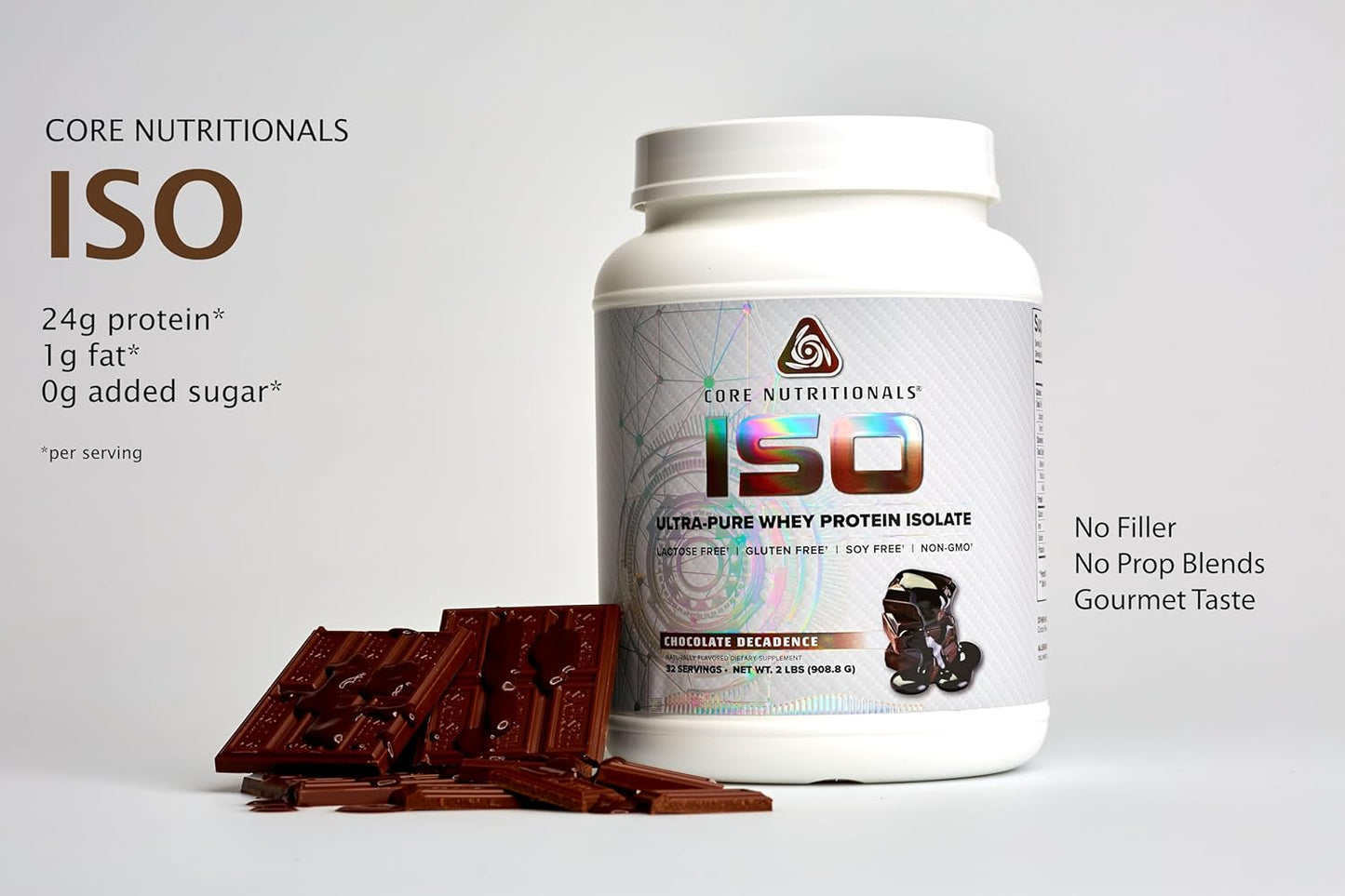 Core Nutritionals ISO Whey Protein Isolate, 25g, 32 Servings (Chocolate Decadence)