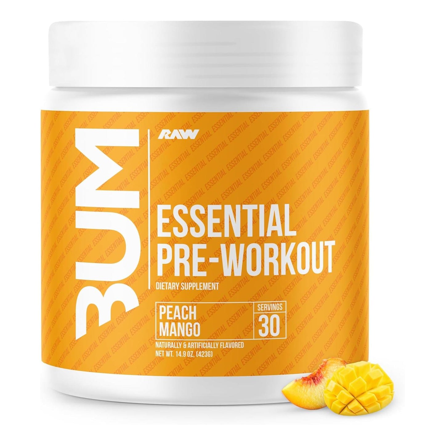 RAW Nutrition Essential Pre - Chris Bumstead Pre-Workout, Peach Mango (40 Servings)