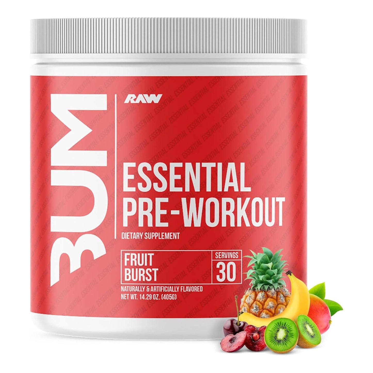 RAW Essential Pre-Workout - Fruit Burst, Energy & Focus Blend (40 Servings)