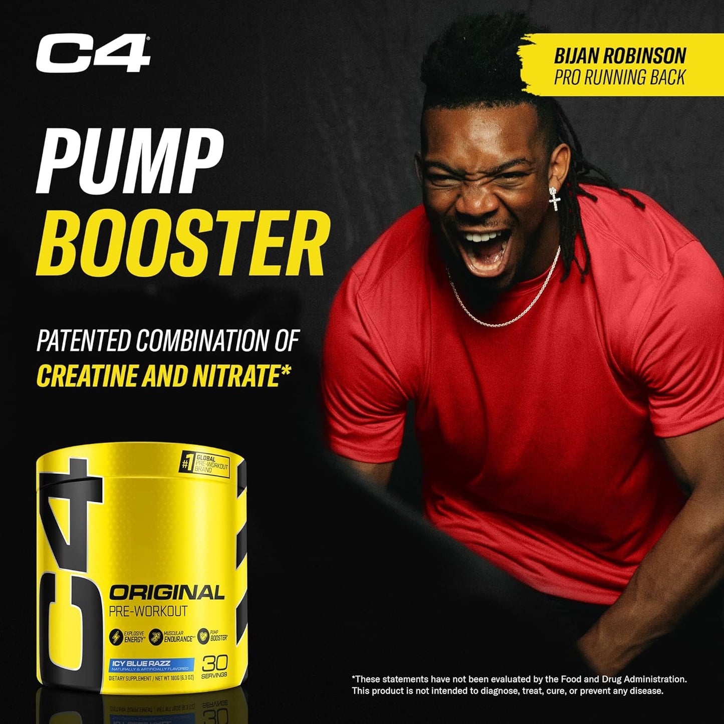 Cellucor C4 Original Pre Workout Powder, ICY Blue Razz (30 Servings)