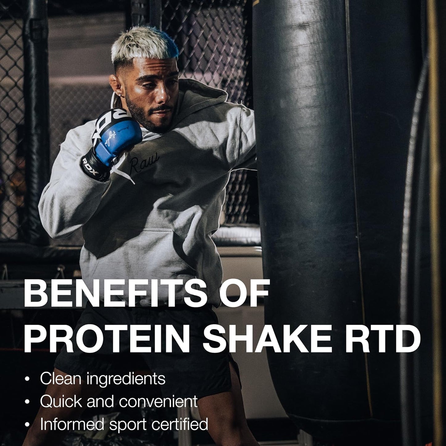 RAW Mocha Latte Protein Shake, Grass-Fed Whey, Zero-Sugar, Gluten-Free (12oz)