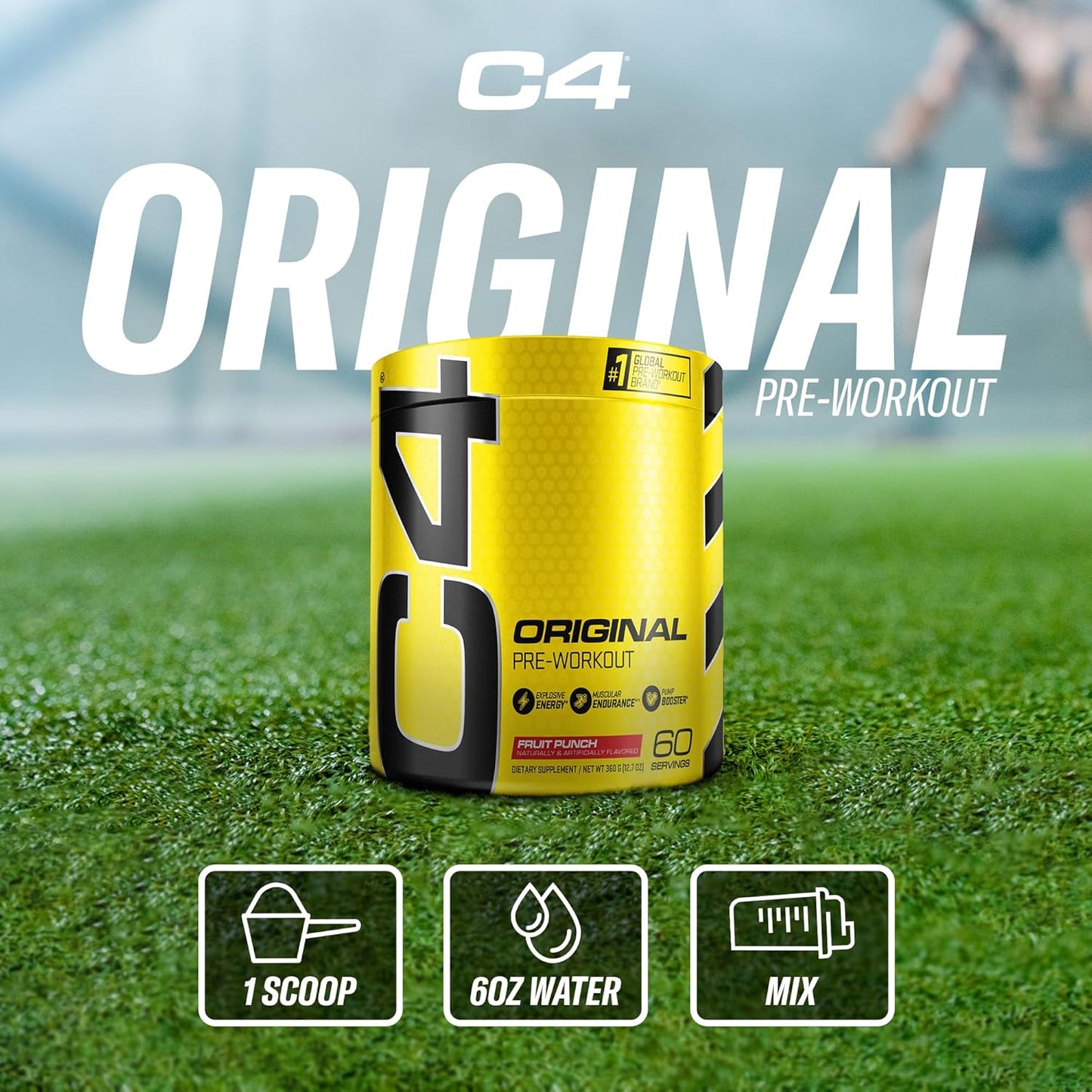 Cellucor C4 Original Pre Workout Powder, Fruit Punch (30 Servings, Sugar Free)