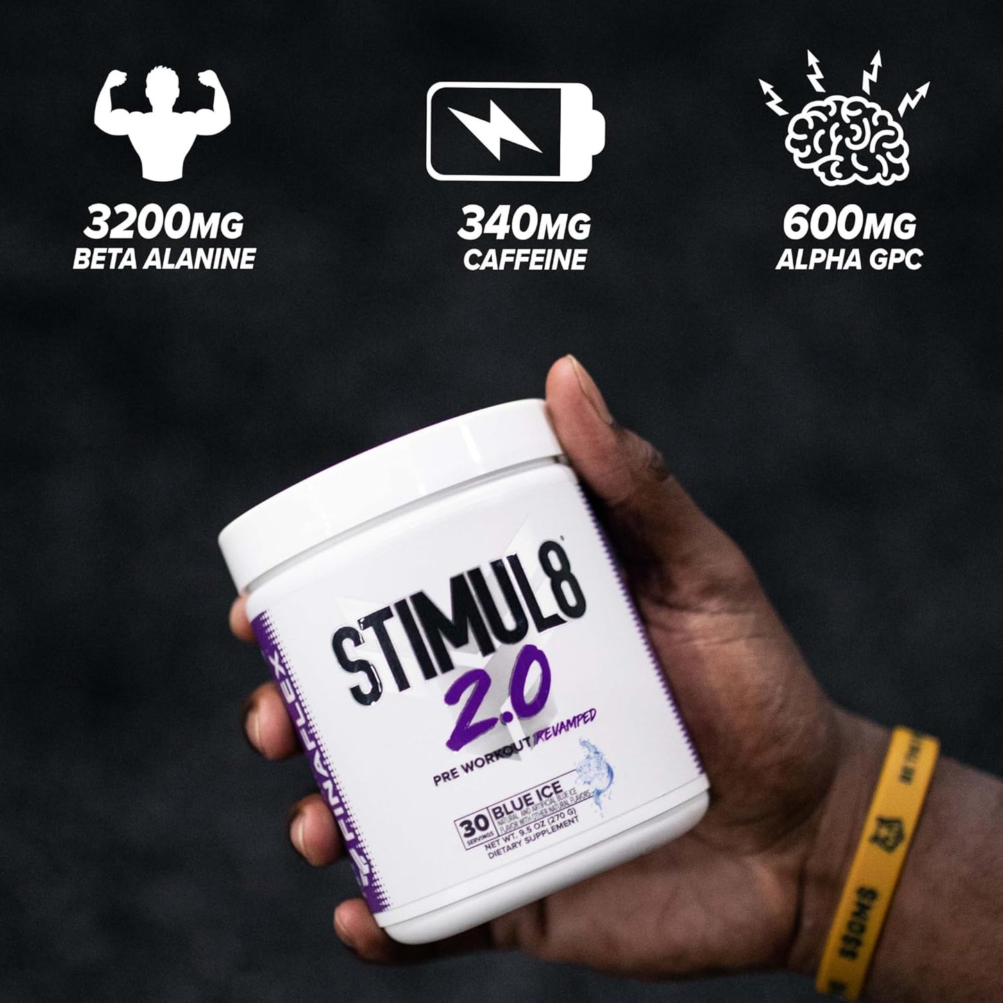 FINAFLEX STIMUL8 2.0 Pre Workout, Sweet Cherry - Energy & Focus (30 Servings)