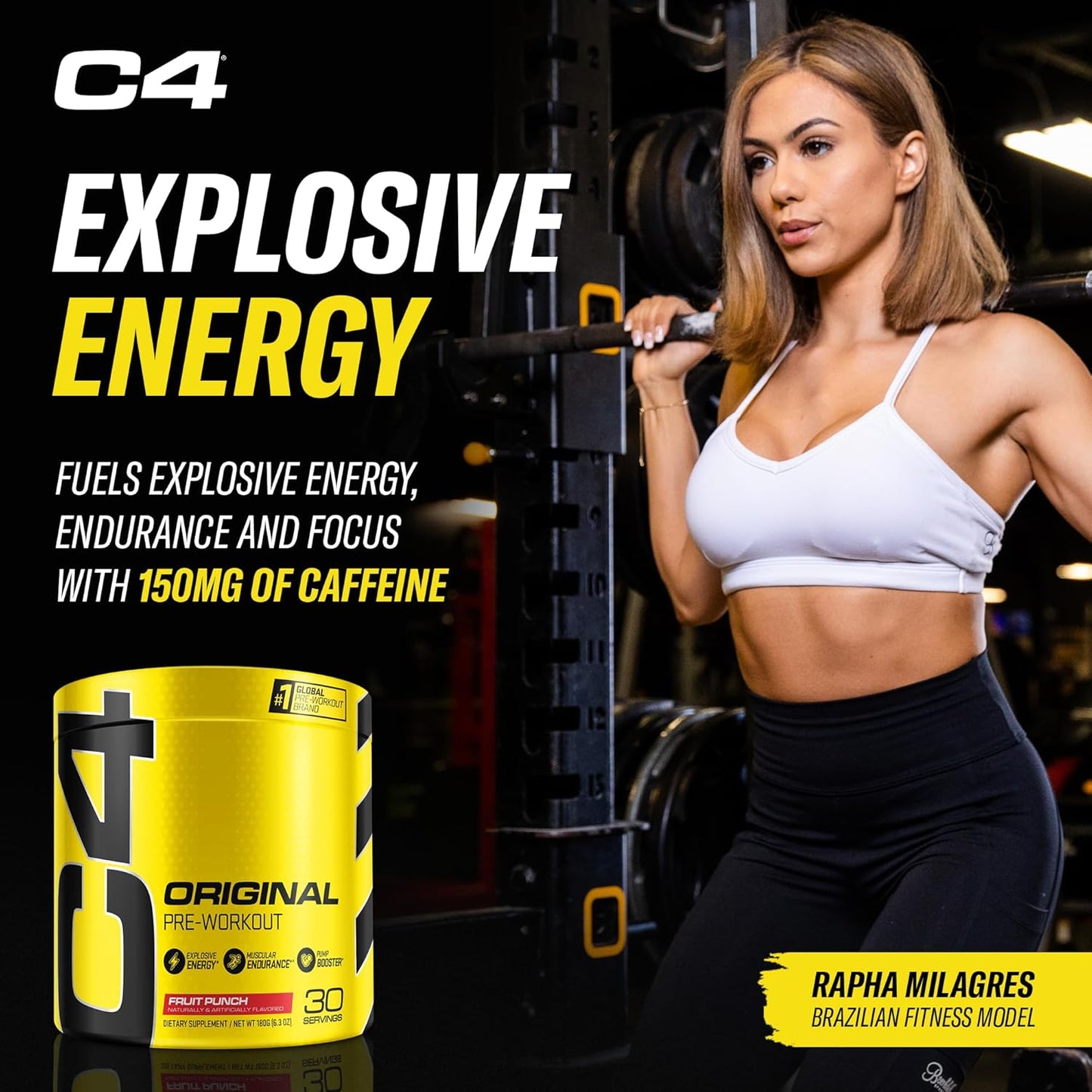 Cellucor C4 Original Pre Workout Powder, Fruit Punch (30 Servings, Sugar Free)