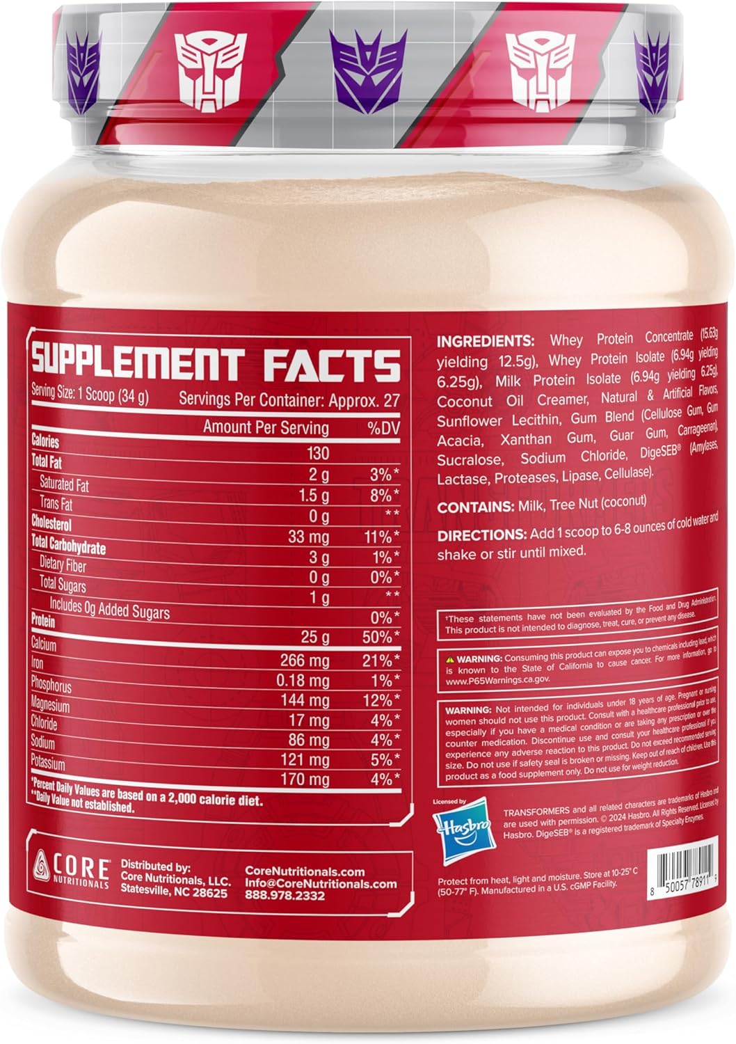 Core Nutritionals Transformers Protron Protein Blend (2lbs, Vanilla Honey Graham)
