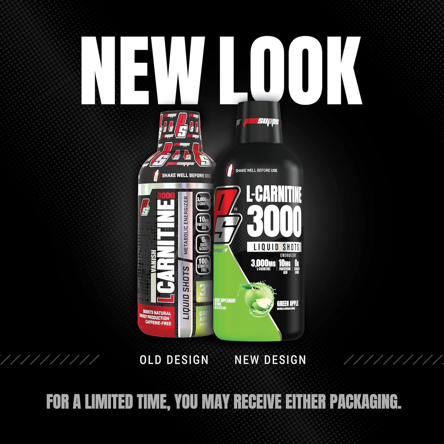 ProSupps L-Carnitine 3000 Liquid Shots for Performance & Recovery (31 Servings, Green Apple)