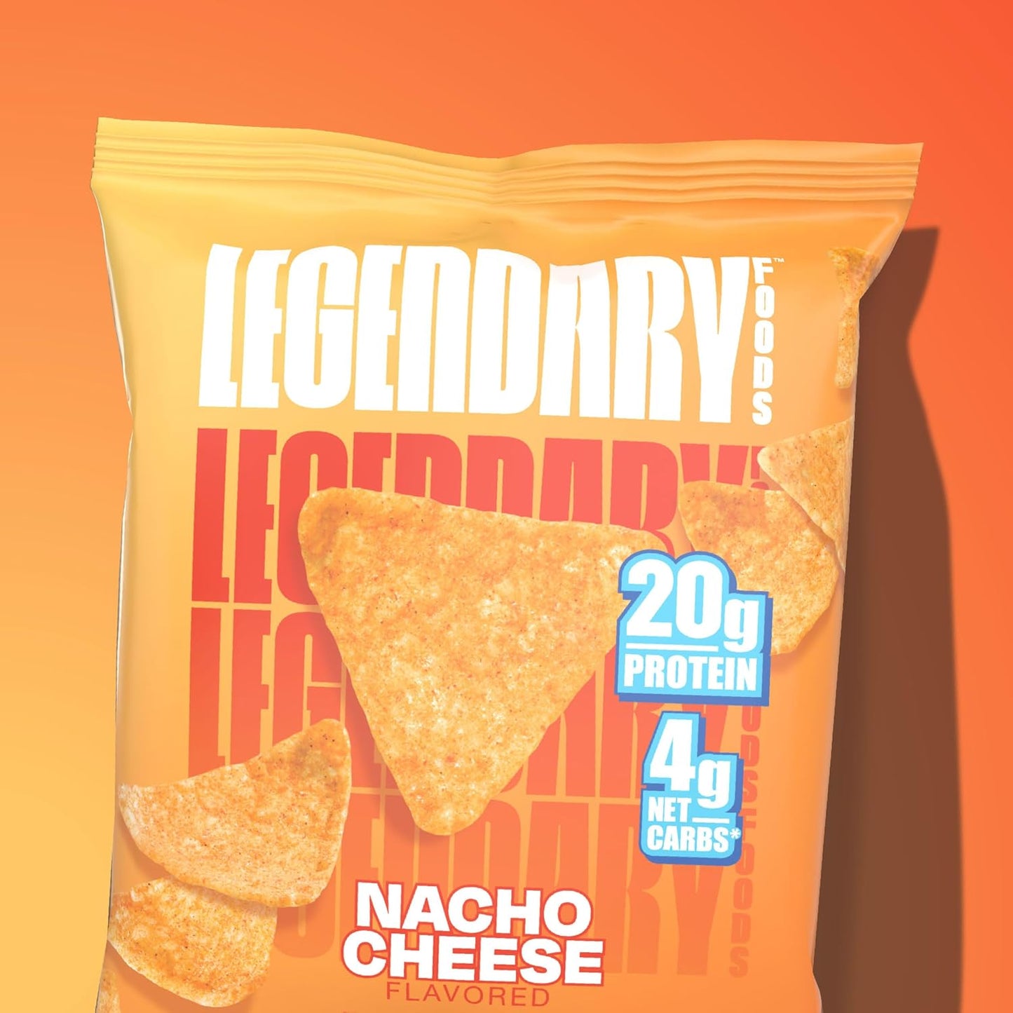Legendary Foods Keto & Gluten-Free Protein Chips, Nacho Flavor (7x1.2oz)