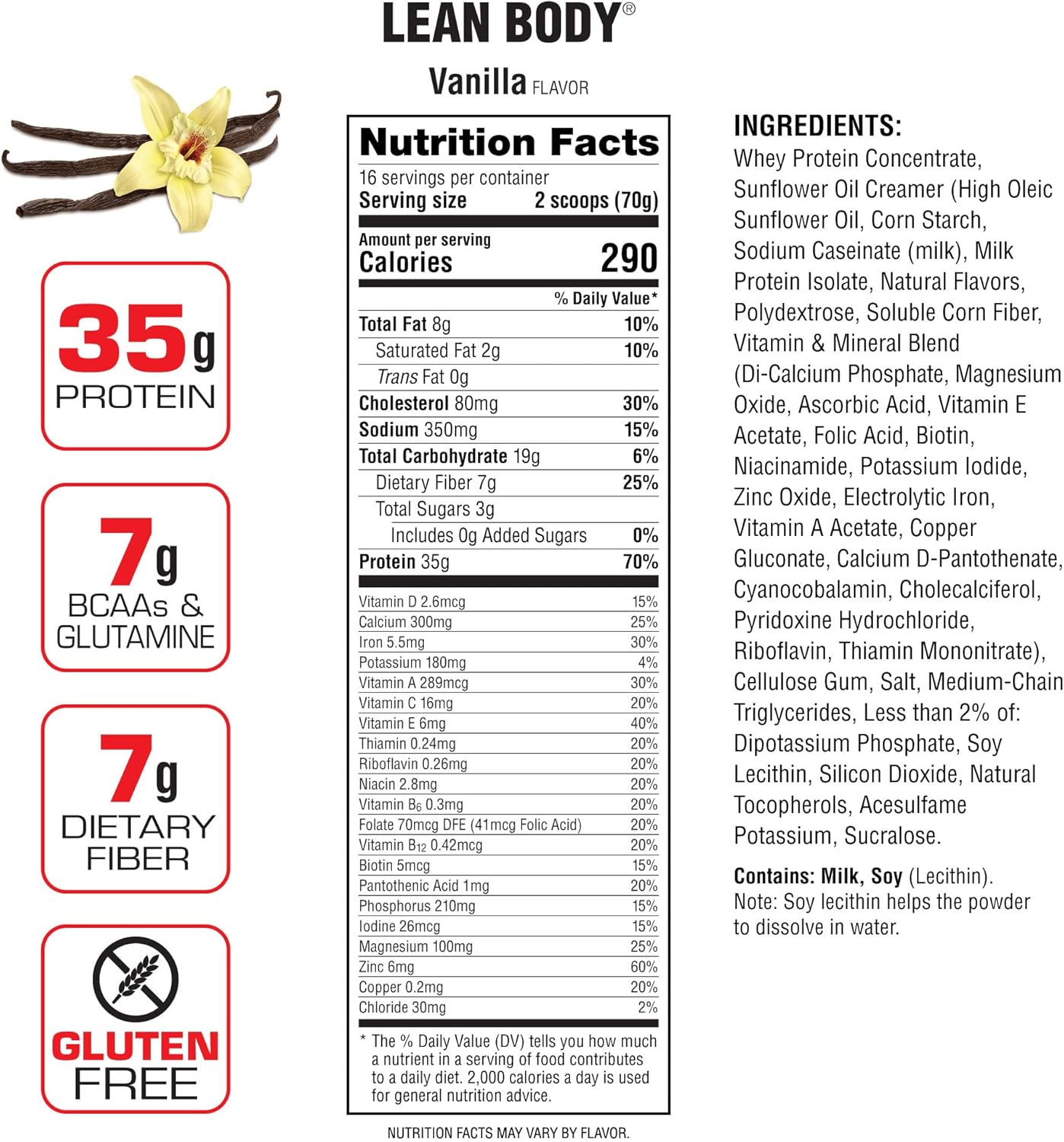 Labrada Lean Body Vanilla Meal Replacement Shake (2.47-Pound Tub)