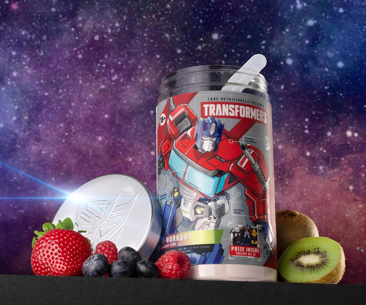 Core Nutritionals Transformers Energon Pre Workout, Mixed Berry Kiwi (20 Servings)