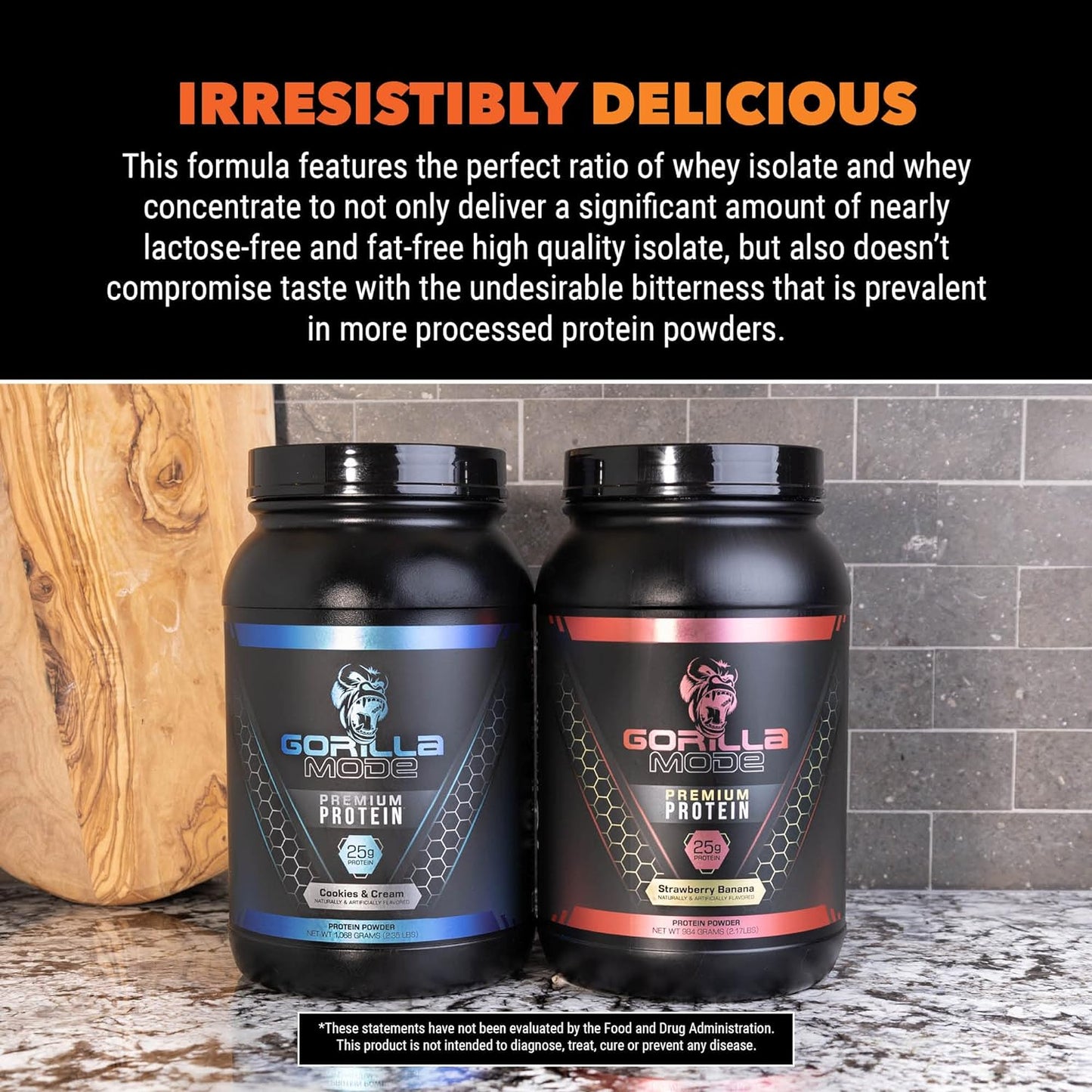 Gorilla Mode Cookies & Cream Whey Protein (30 Servings, 25g Protein)