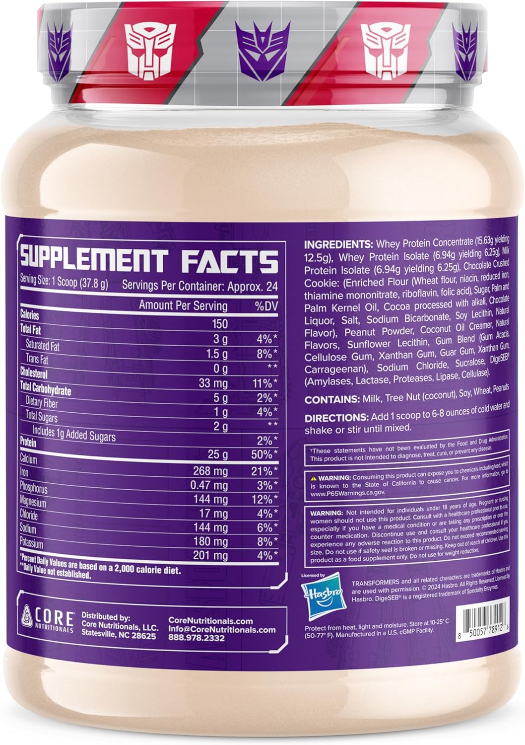 Core Nutritionals Transformers Protron Protein Blend (2lbs, PB Cookies 'N Cream)