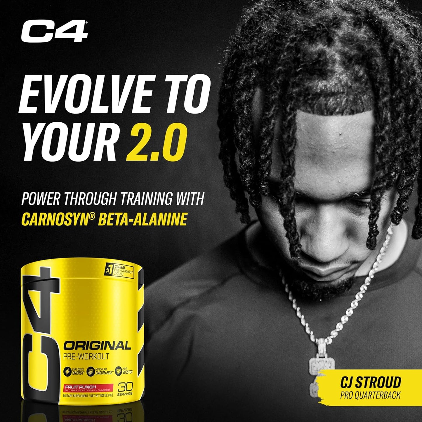 Cellucor C4 Original Pre Workout Powder, Fruit Punch (30 Servings, Sugar Free)